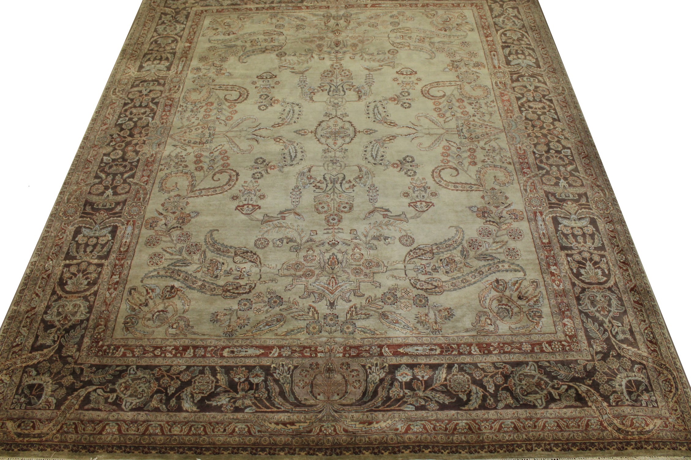 Clearance & Discount Rugs 11166 11166 Lt. Gold - Gold & Lt. Brown - Chocolate Hand Knotted Rug