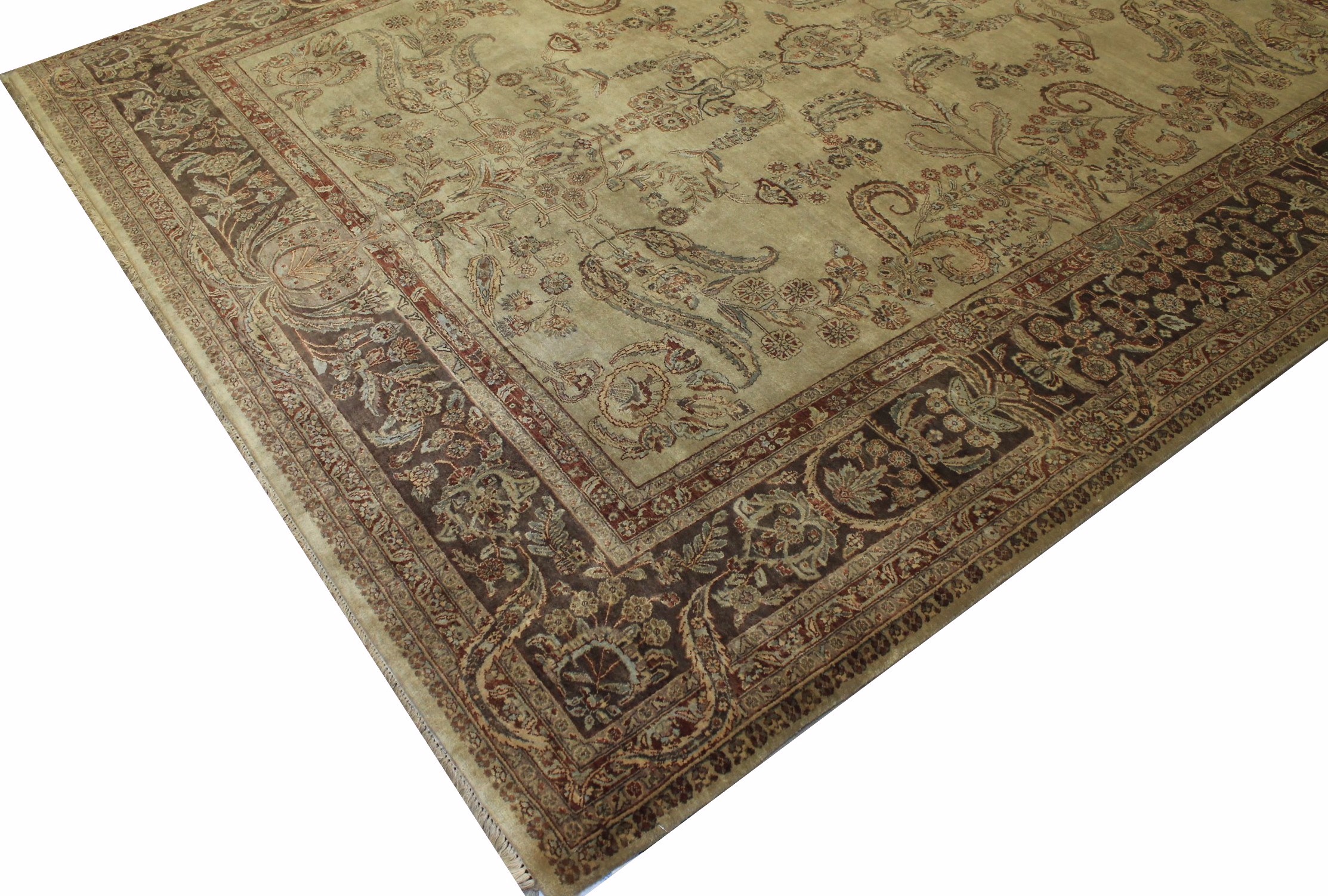 Clearance & Discount Rugs 11166 11166 Lt. Gold - Gold & Lt. Brown - Chocolate Hand Knotted Rug