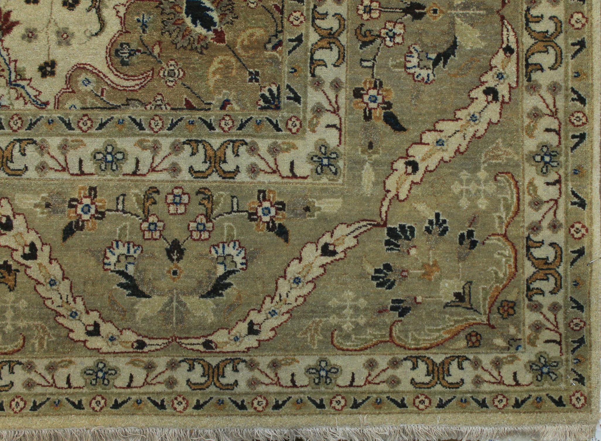 Clearance & Discount Rugs 11174 11174 Ivory - Beige & Lt. Green Hand Knotted Rug