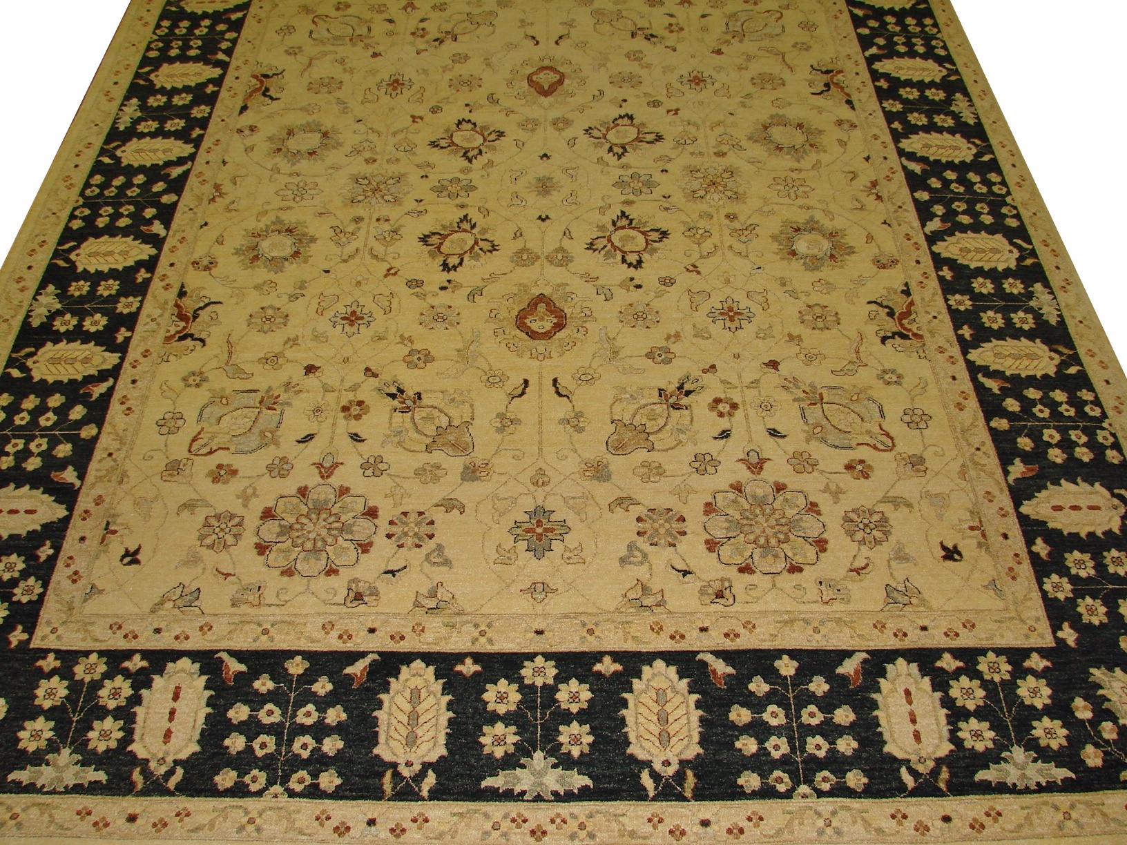 Clearance & Discount Rugs Sultan 11213 Lt. Gold - Gold & Black - Charcoal Hand Knotted Rug