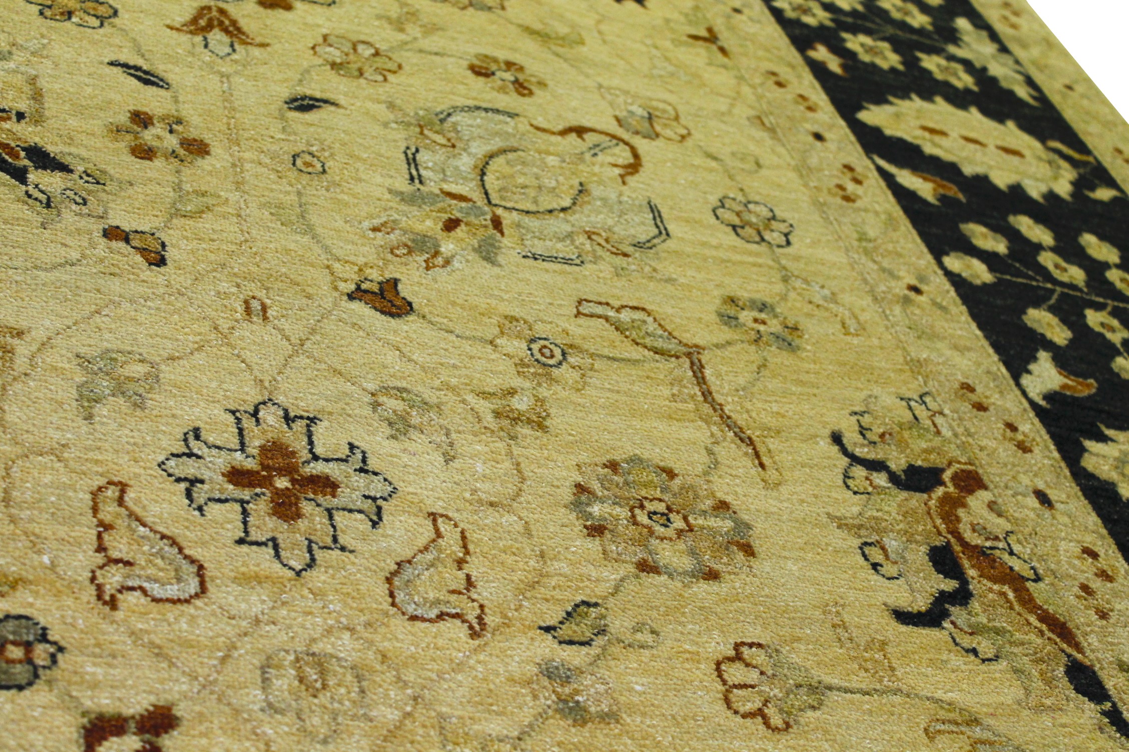 Clearance & Discount Rugs Sultan 11213 Lt. Gold - Gold & Black - Charcoal Hand Knotted Rug