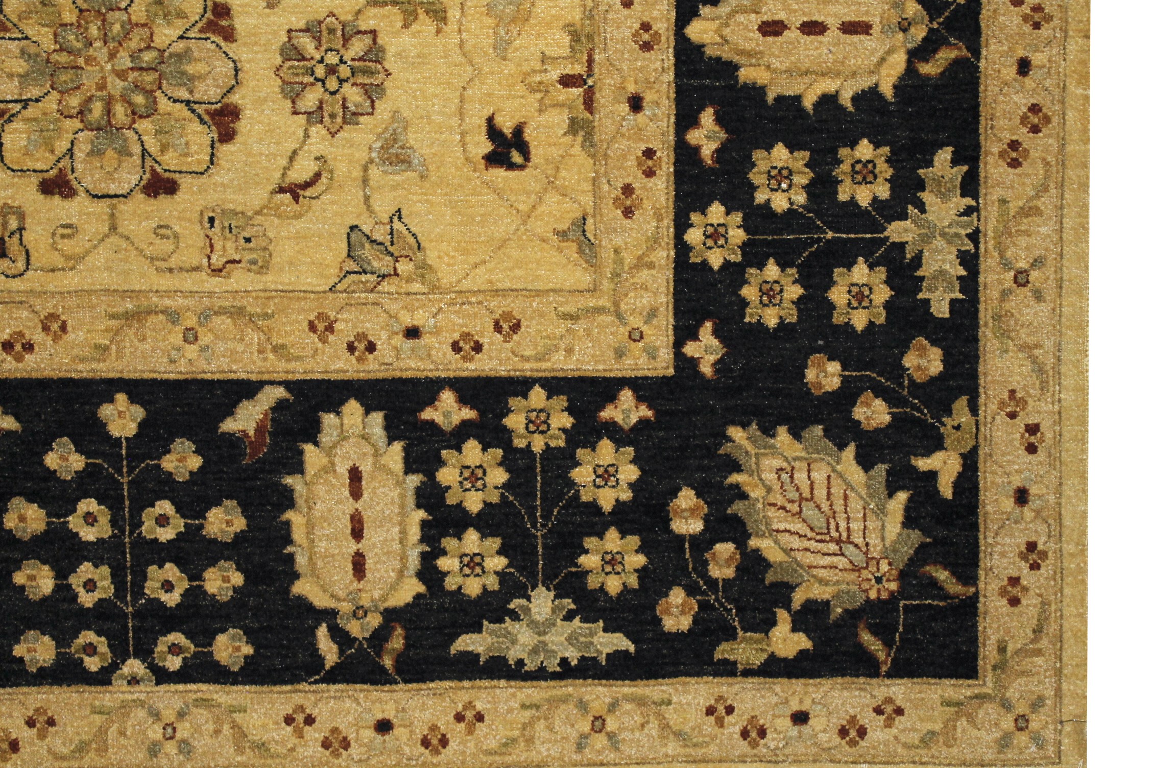 Clearance & Discount Rugs Sultan 11213 Lt. Gold - Gold & Black - Charcoal Hand Knotted Rug