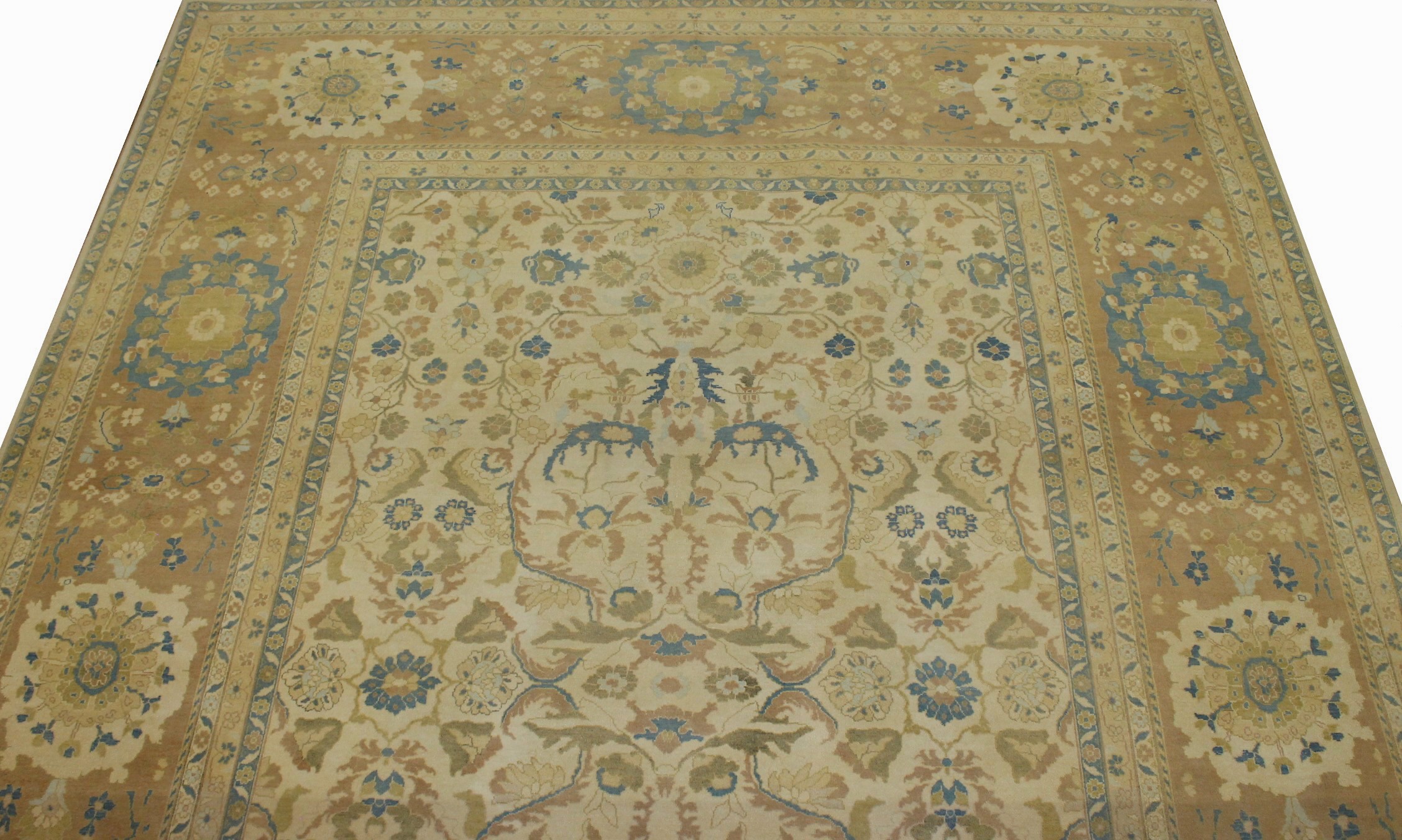 Clearance & Discount Rugs Antique Reproduction 11216 Ivory - Beige & Camel - Taupe Hand Knotted Rug
