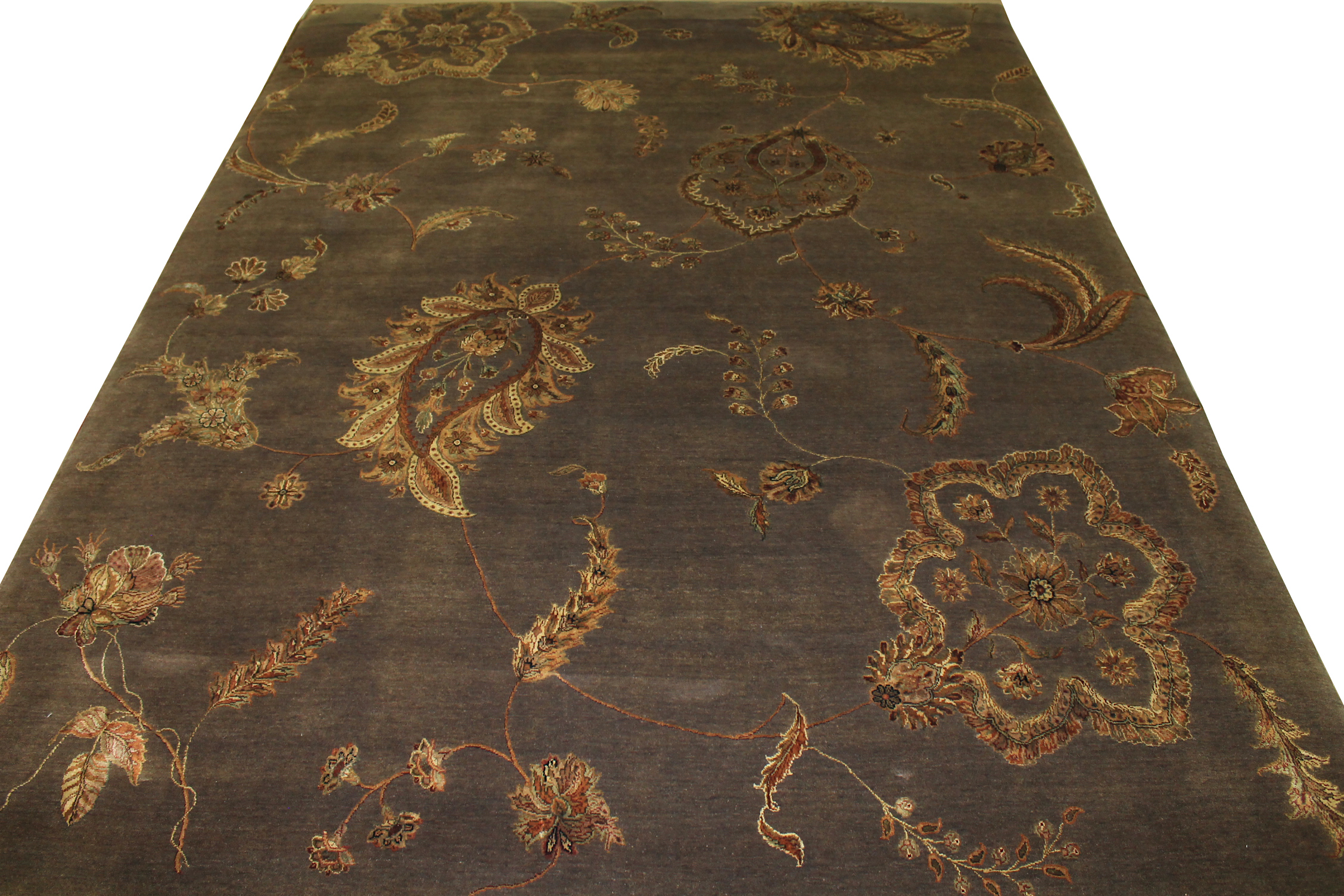 Clearance & Discount Rugs Kashan S Flowers 11260 Lt. Brown - Chocolate Hand Knotted Rug