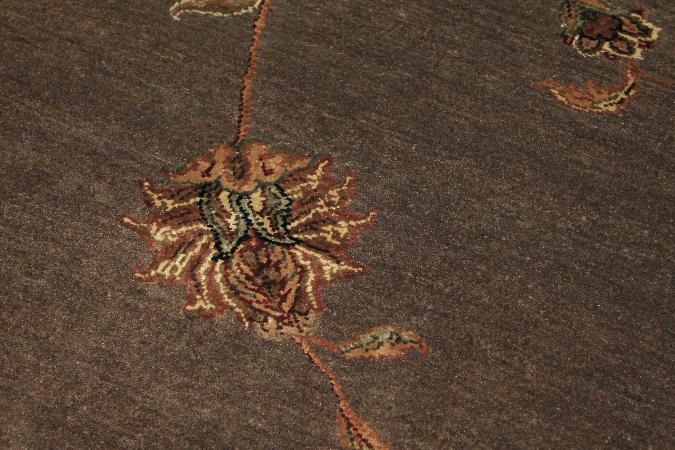 Clearance & Discount Rugs Kashan S Flowers 11260 Lt. Brown - Chocolate Hand Knotted Rug