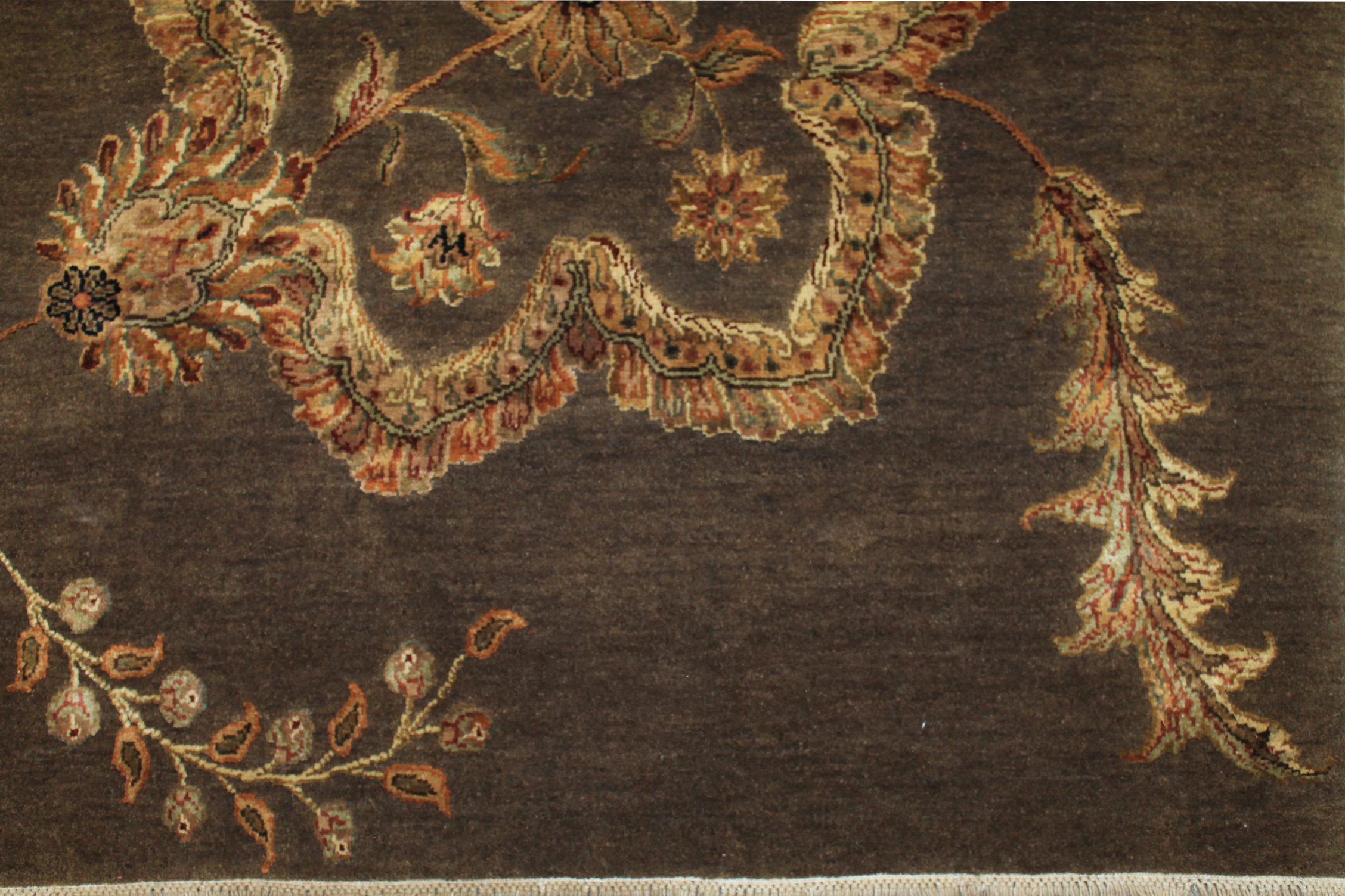 Clearance & Discount Rugs Kashan S Flowers 11260 Lt. Brown - Chocolate Hand Knotted Rug