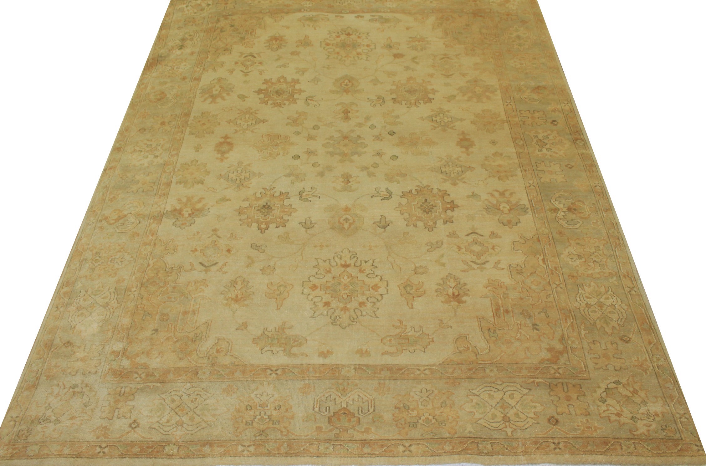 Clearance & Discount Rugs 11266 11266 Lt. Gold - Gold & Green Hand Knotted Rug