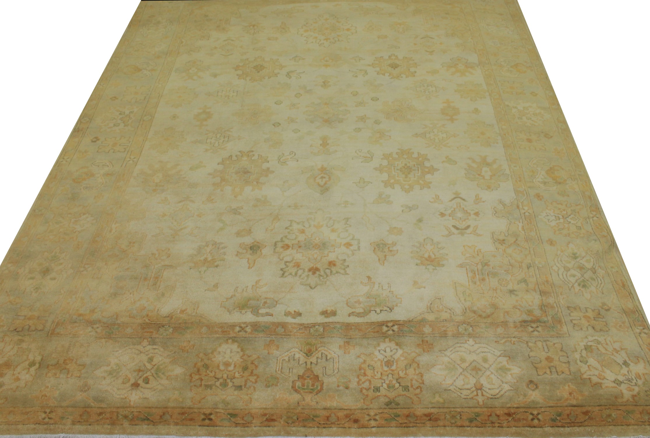 Clearance & Discount Rugs 11266 11266 Lt. Gold - Gold & Green Hand Knotted Rug