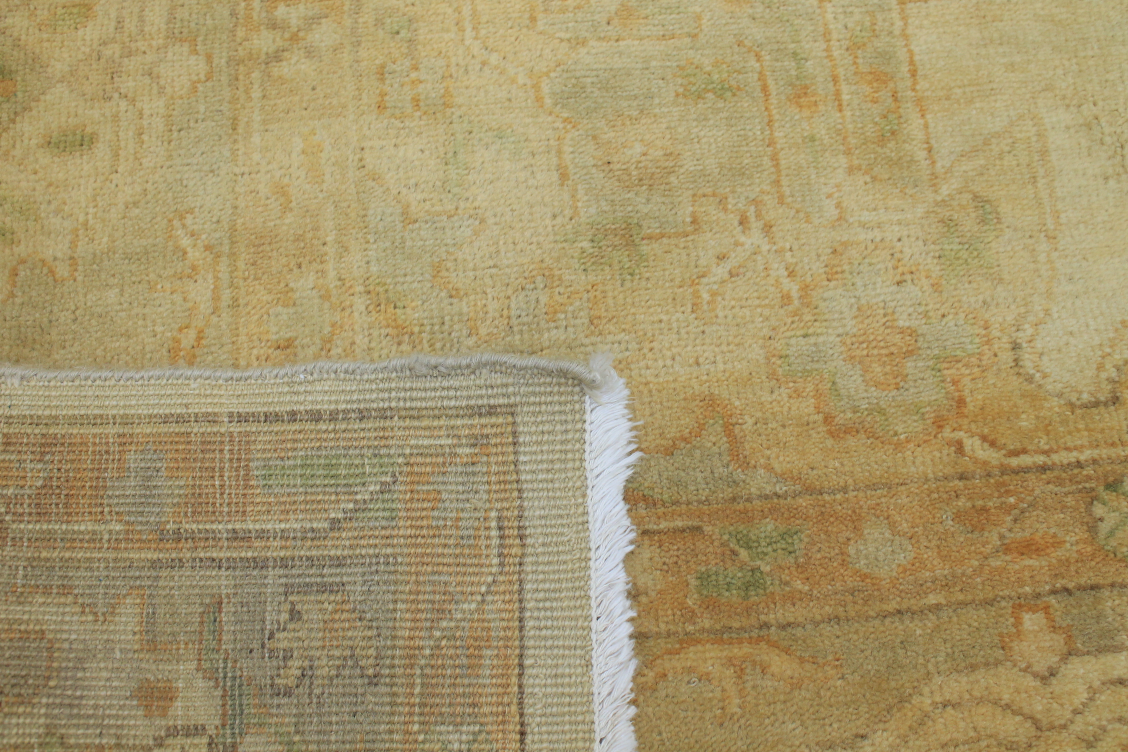 Clearance & Discount Rugs 11266 11266 Lt. Gold - Gold & Green Hand Knotted Rug