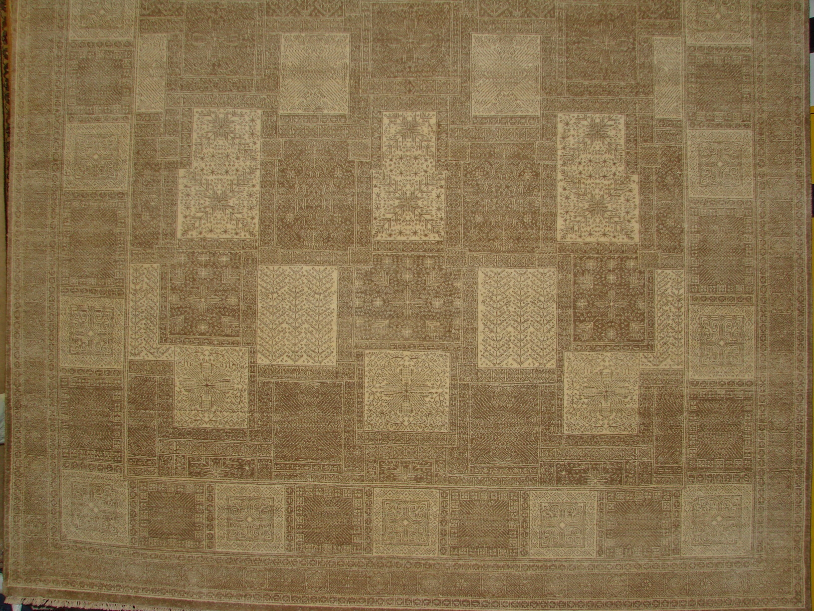 Clearance & Discount Rugs Zaal 11459 Lt. Brown - Chocolate & Ivory - Beige Hand Knotted Rug