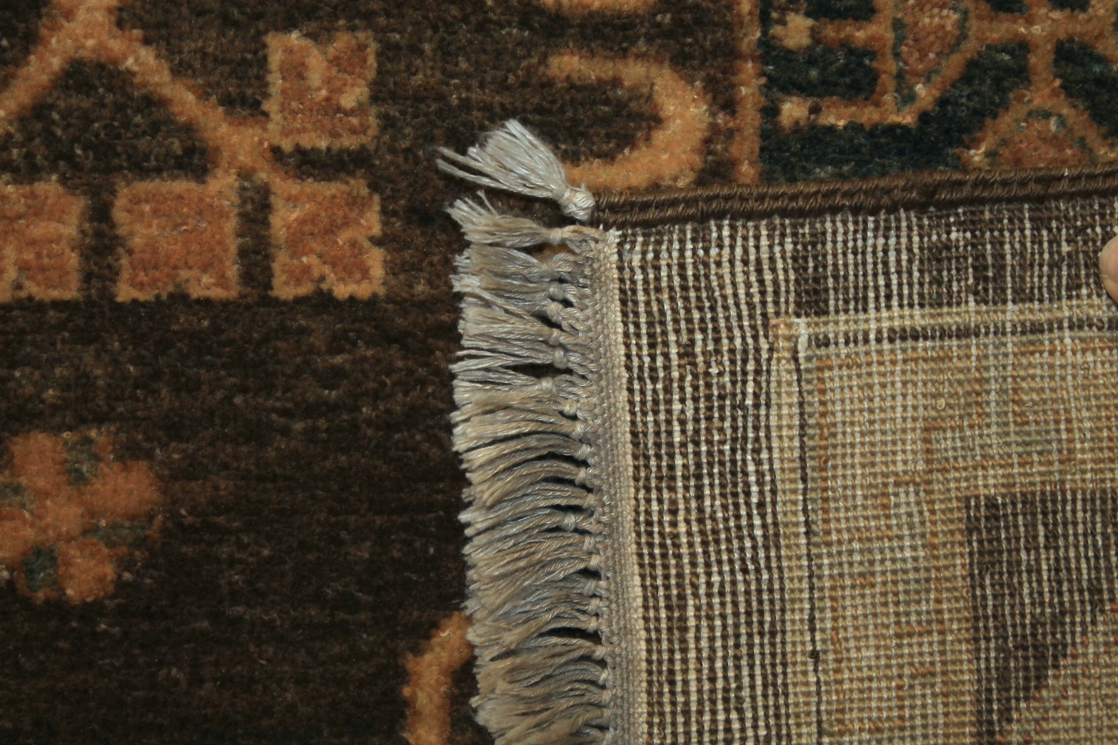 Clearance & Discount Rugs Sultan 11493 Black - Charcoal & Lt. Gold - Gold Hand Knotted Rug