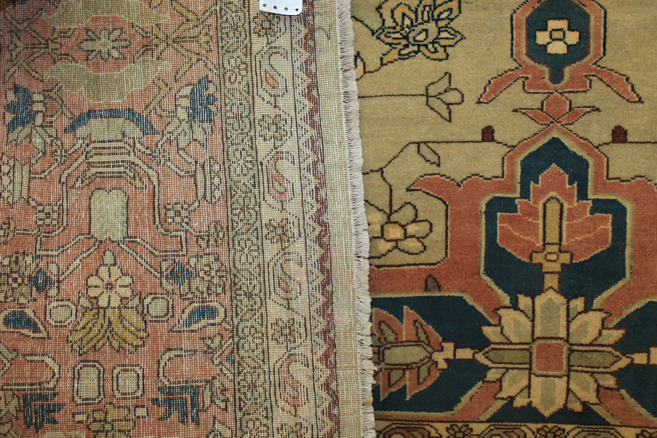 Clearance & Discount Rugs Antique Reproduction 11538 Lt. Gold - Gold & Rust - Orange Hand Knotted Rug
