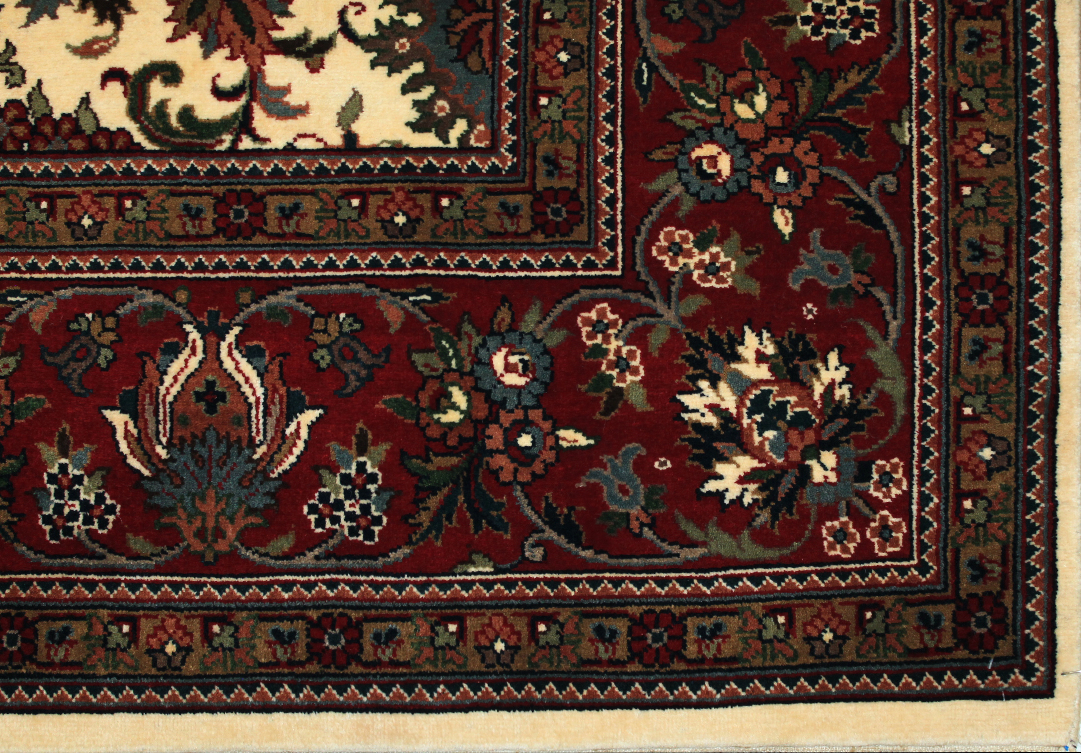 Clearance & Discount Rugs Keshmar 11571 Ivory - Beige & Red - Burgundy Hand Knotted Rug