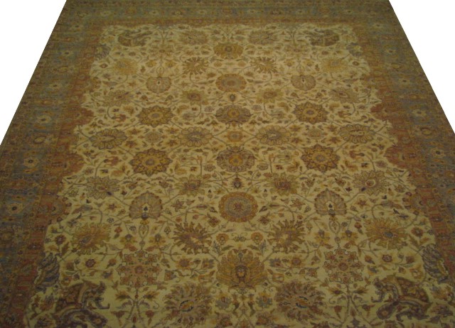 Clearance & Discount Rugs A. Lavar 11665 Ivory - Beige & Lt. Green Hand Knotted Rug