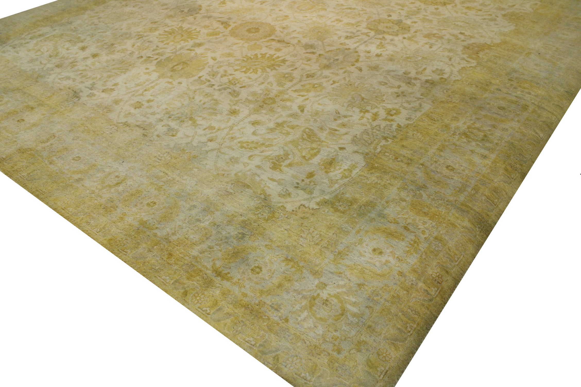 Clearance & Discount Rugs A. Lavar 11668 Ivory - Beige & Lt. Blue - Blue Hand Knotted Rug
