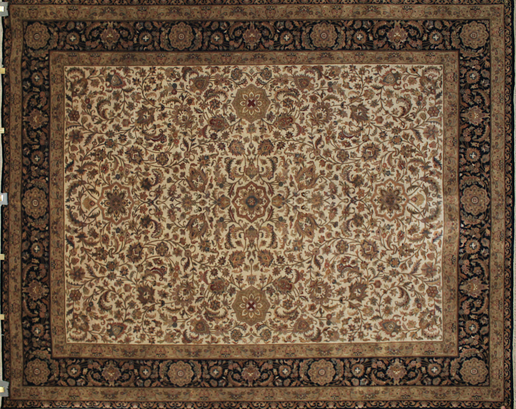 Clearance & Discount Rugs 11675 11675 Ivory - Beige & Black - Charcoal Hand Knotted Rug
