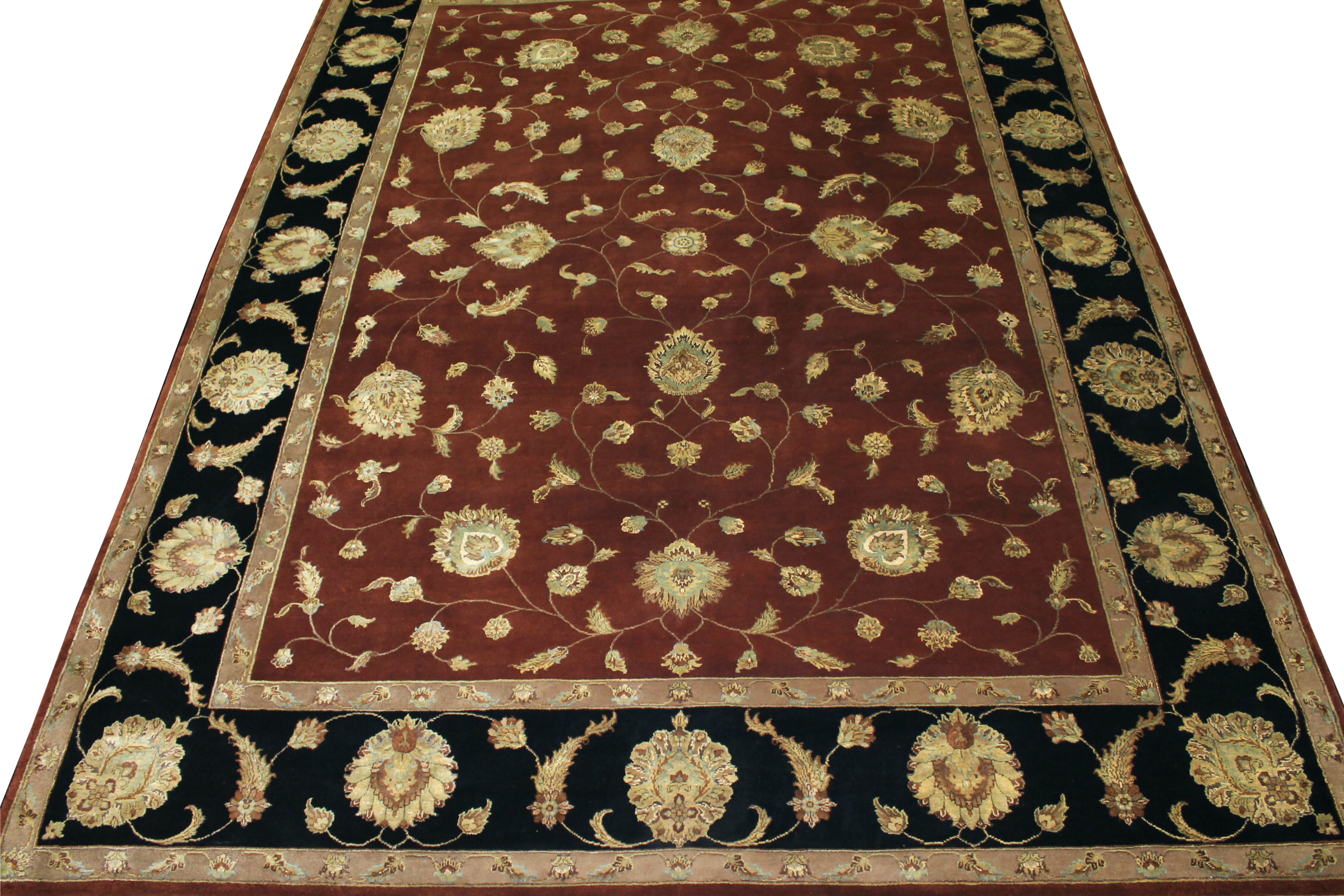 Clearance & Discount Rugs 11749 11749 Rust - Orange & Black - Charcoal Hand Knotted Rug