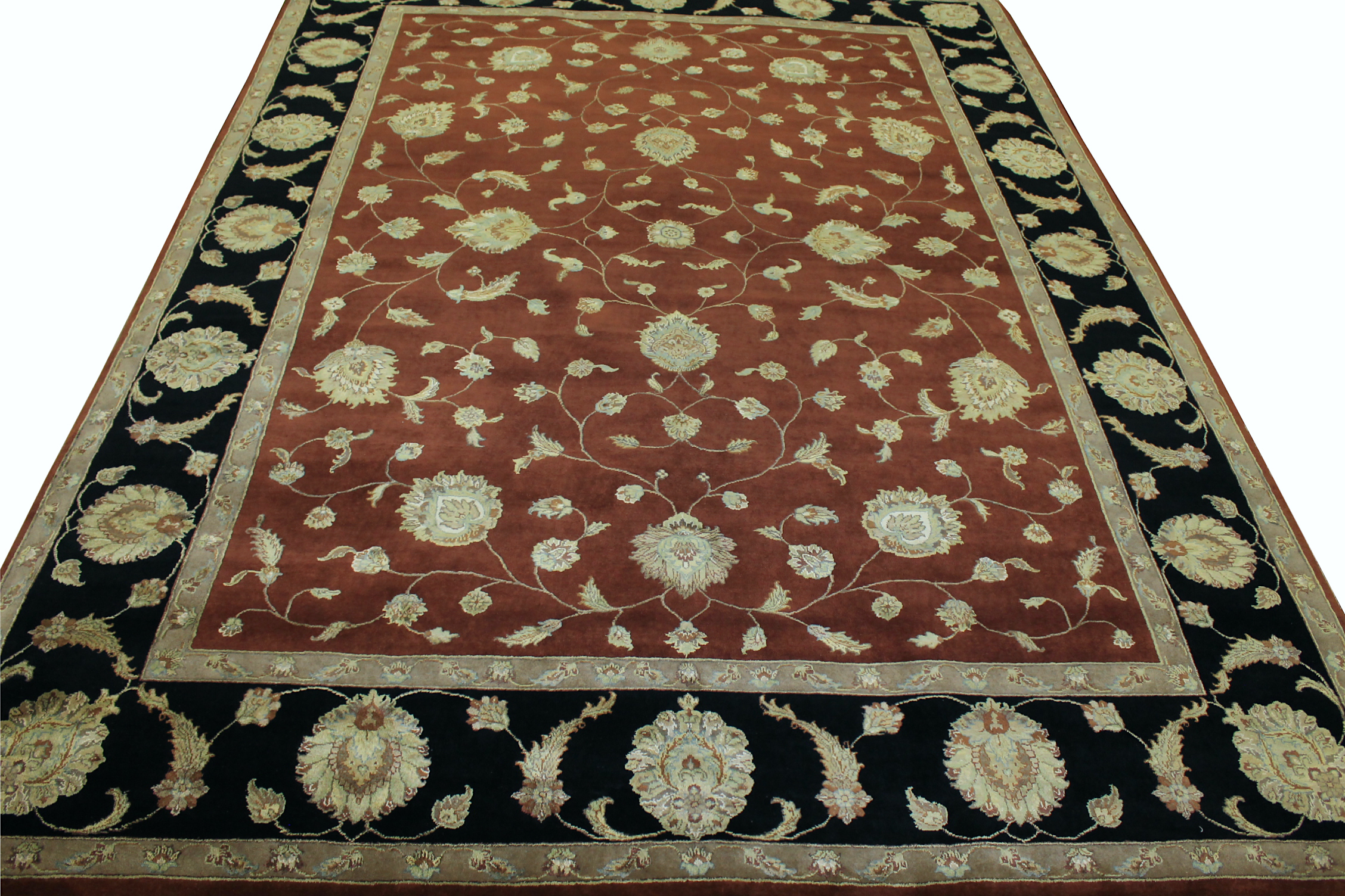 Clearance & Discount Rugs 11749 11749 Rust - Orange & Black - Charcoal Hand Knotted Rug