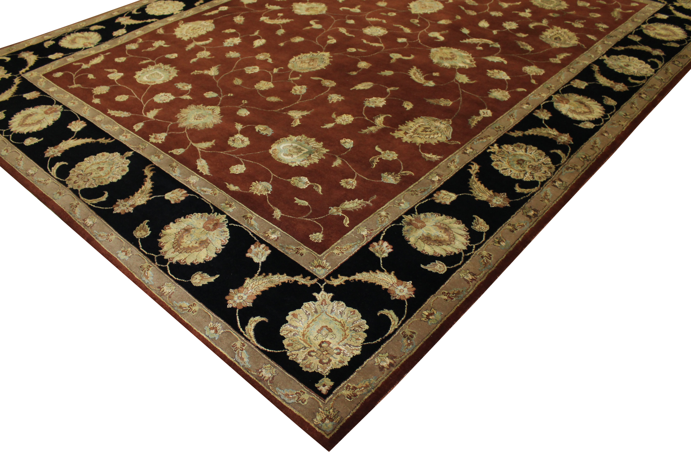 Clearance & Discount Rugs 11749 11749 Rust - Orange & Black - Charcoal Hand Knotted Rug