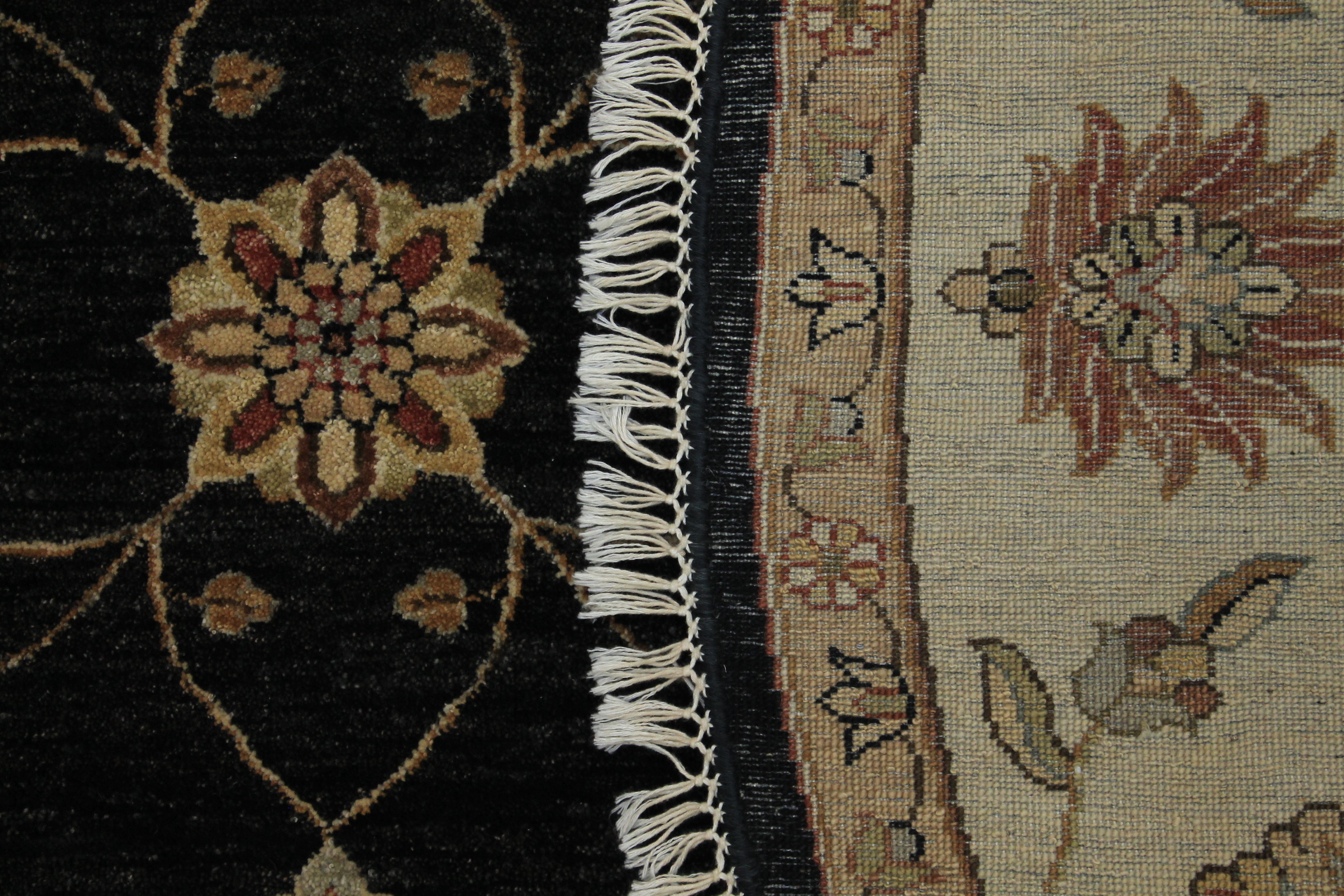 Clearance & Discount Rugs Sultan 12218 Black - Charcoal & Ivory - Beige Hand Knotted Rug