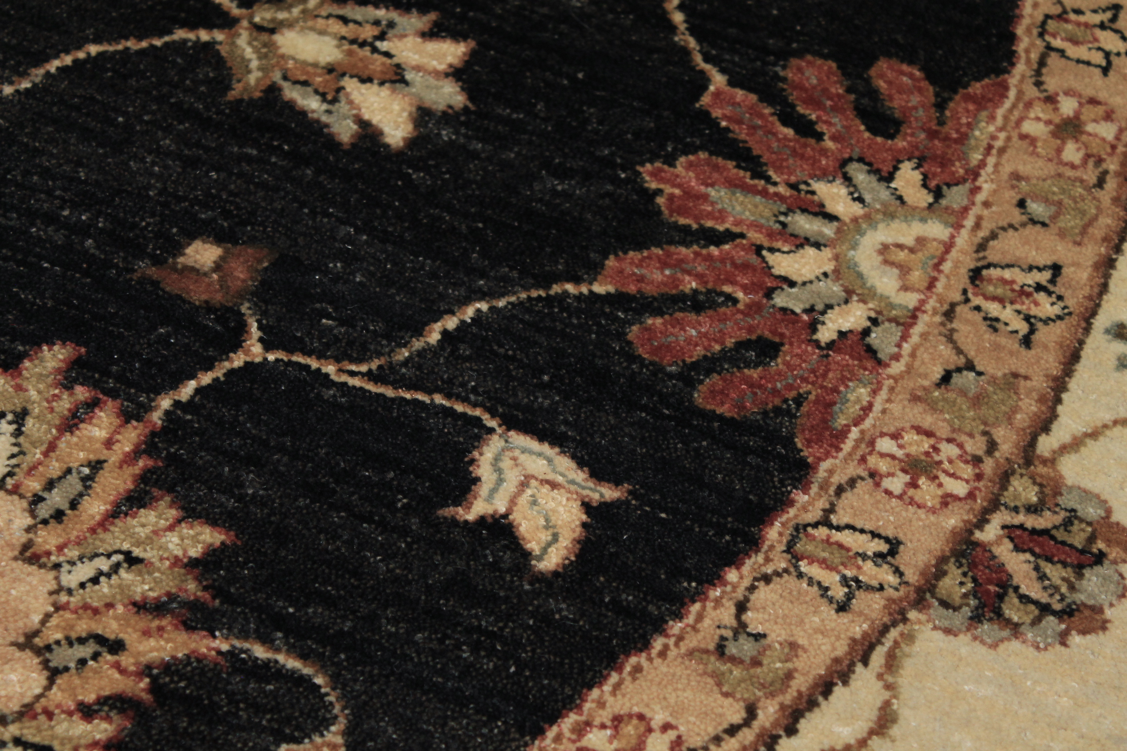 Clearance & Discount Rugs Sultan 12218 Black - Charcoal & Ivory - Beige Hand Knotted Rug