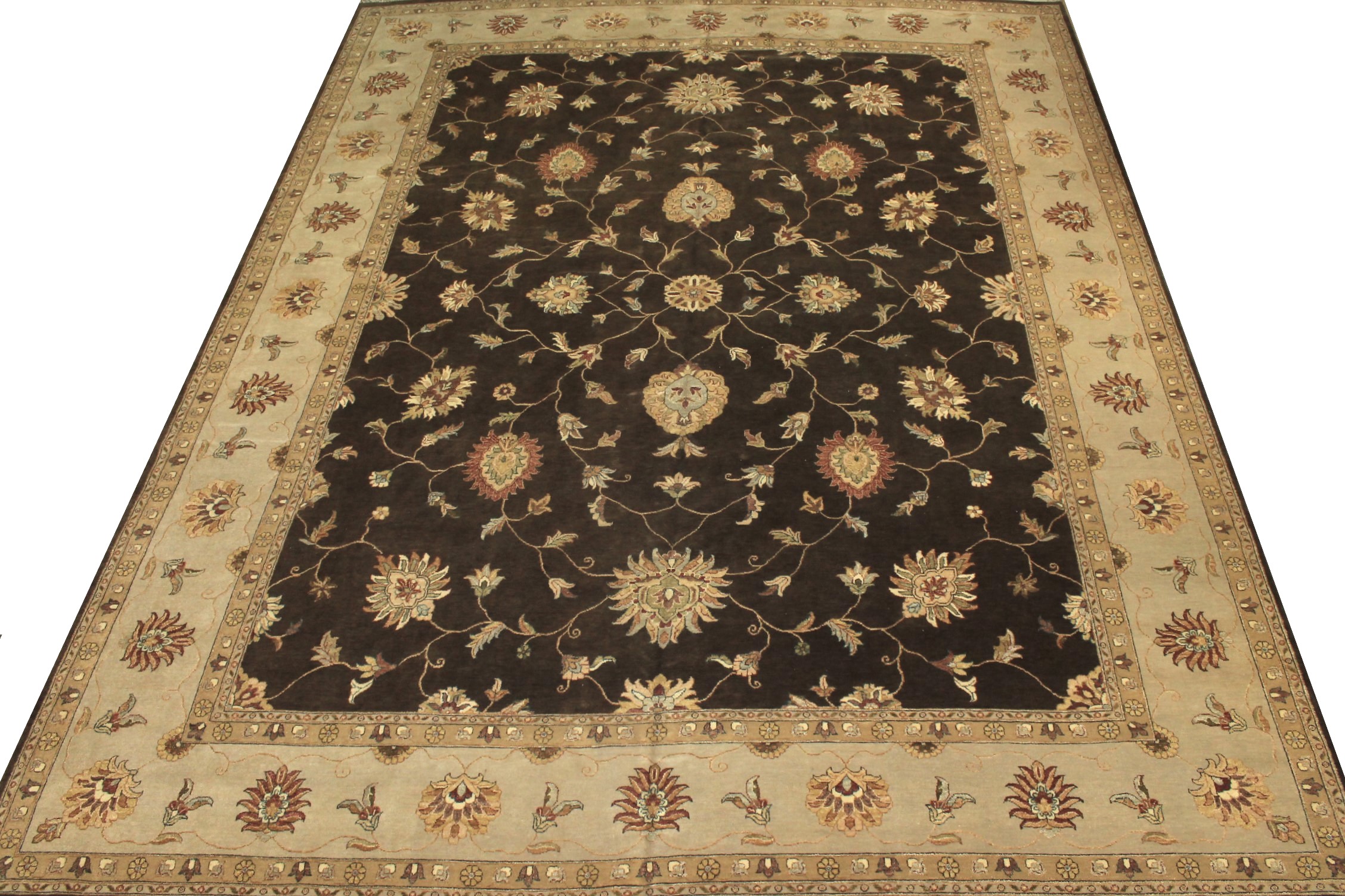 Clearance & Discount Rugs Sultan 12221 Lt. Brown - Chocolate & Ivory - Beige Hand Knotted Rug
