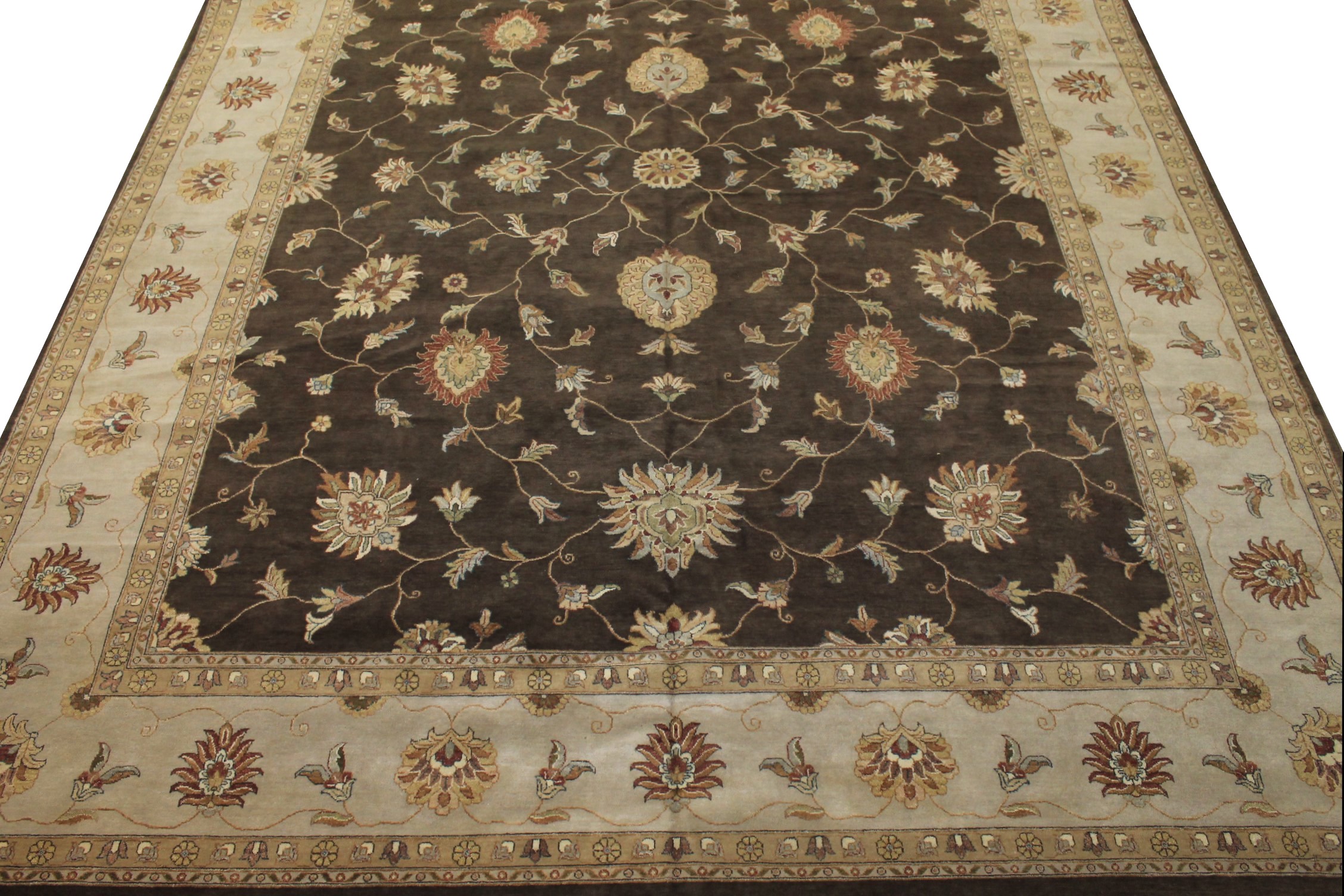 Clearance & Discount Rugs Sultan 12221 Lt. Brown - Chocolate & Ivory - Beige Hand Knotted Rug