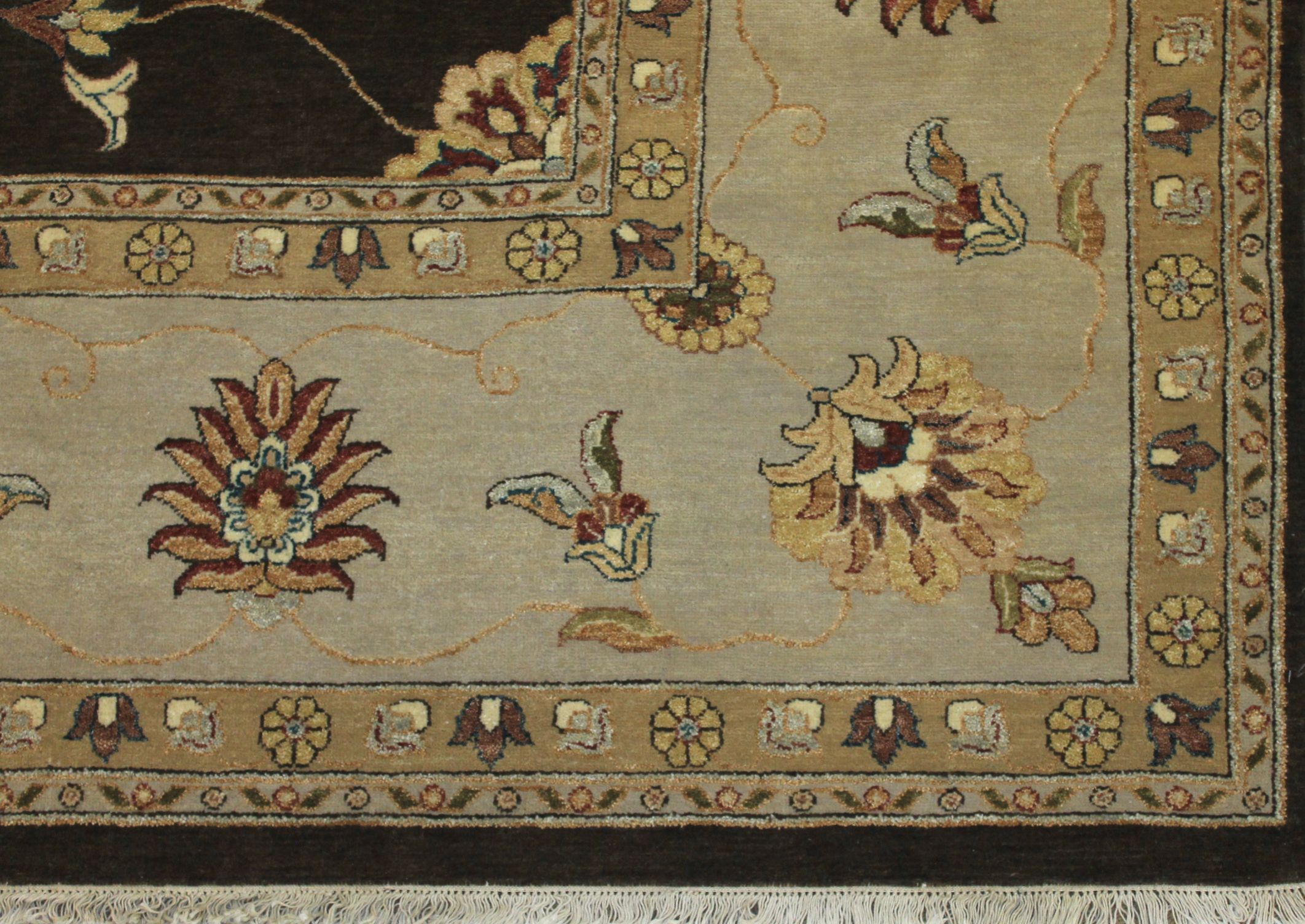 Clearance & Discount Rugs Sultan 12221 Lt. Brown - Chocolate & Ivory - Beige Hand Knotted Rug