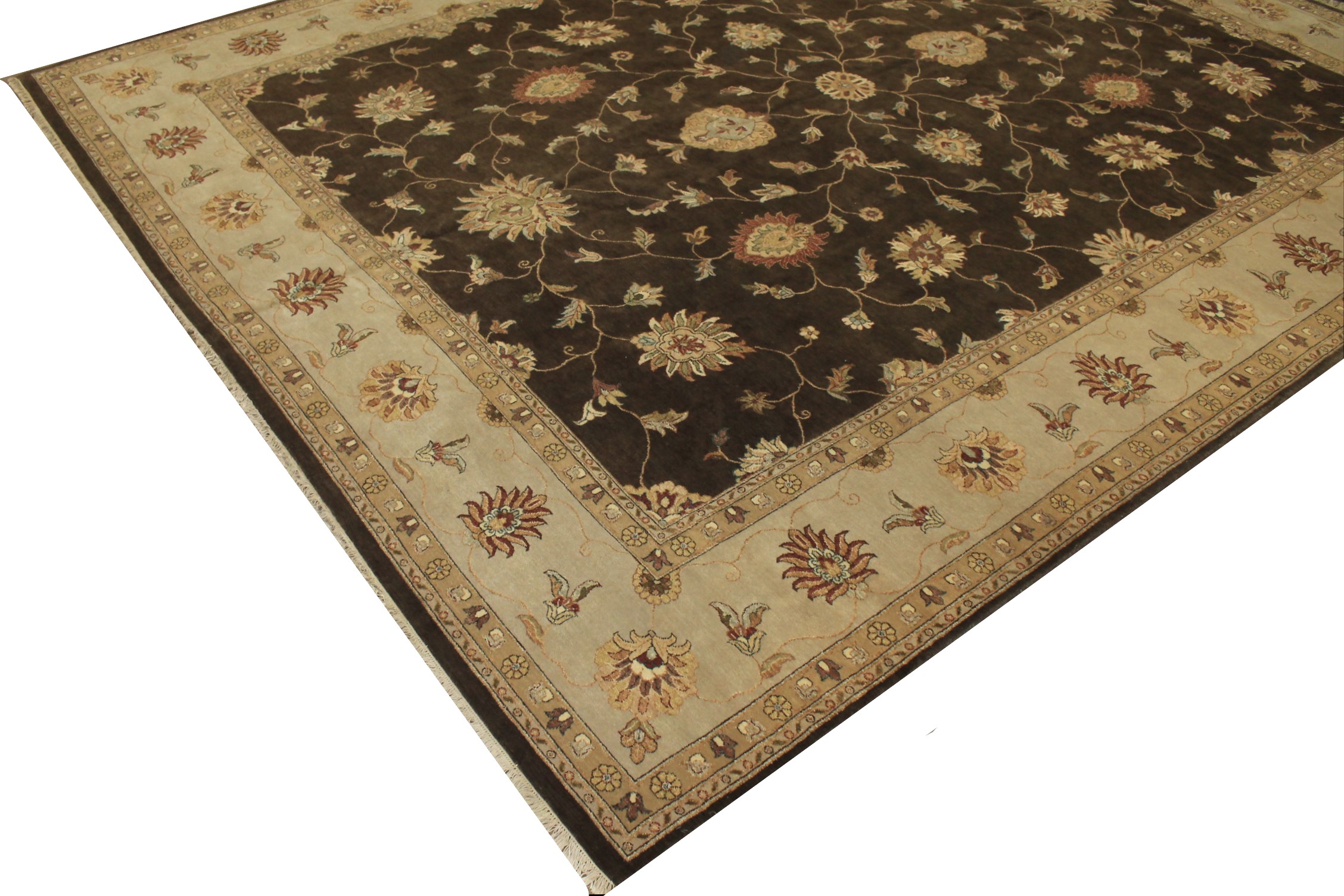 Clearance & Discount Rugs Sultan 12221 Lt. Brown - Chocolate & Ivory - Beige Hand Knotted Rug
