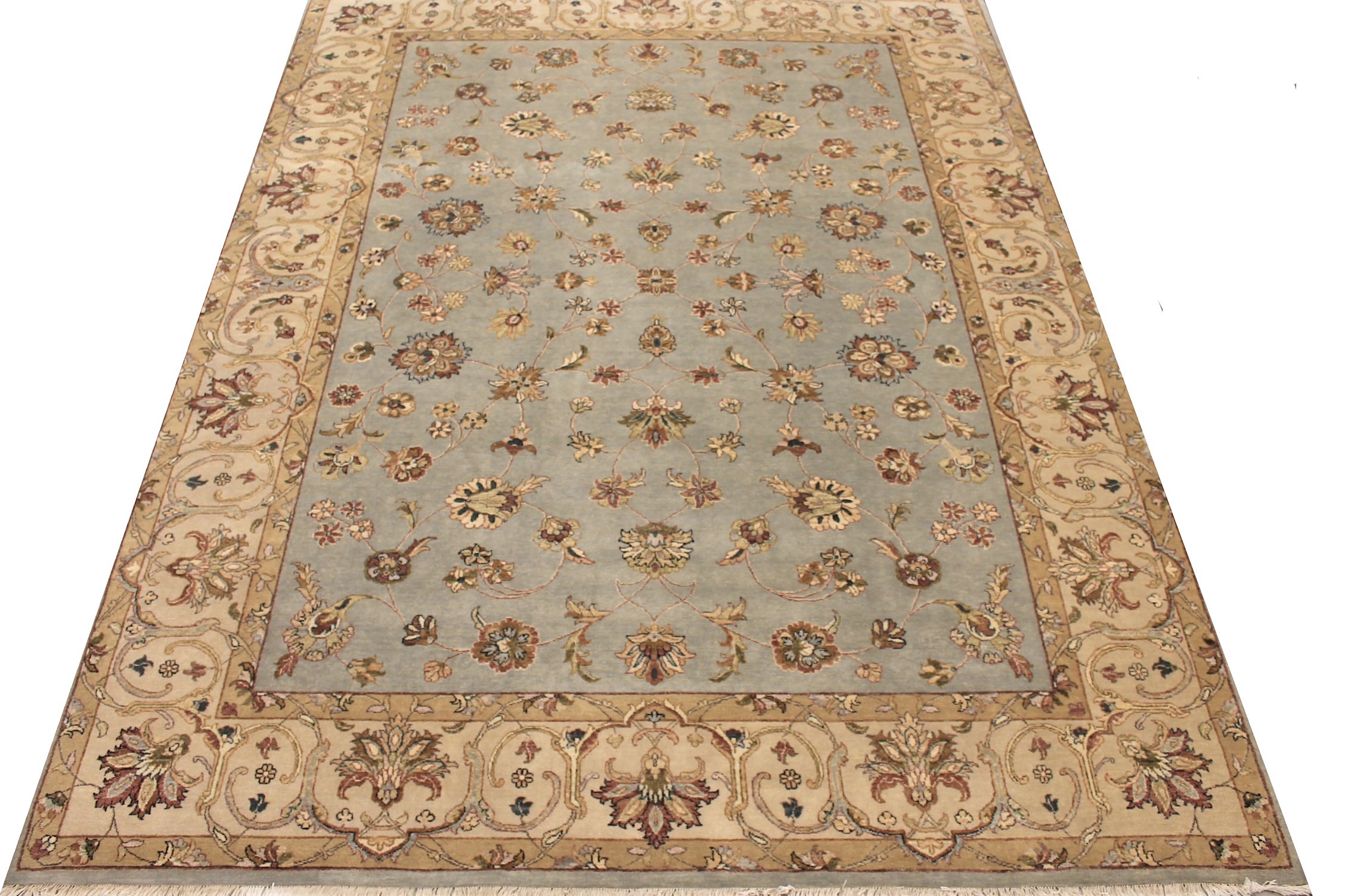 Clearance & Discount Rugs Classic 12225 Lt. Blue - Blue & Camel - Taupe Hand Knotted Rug