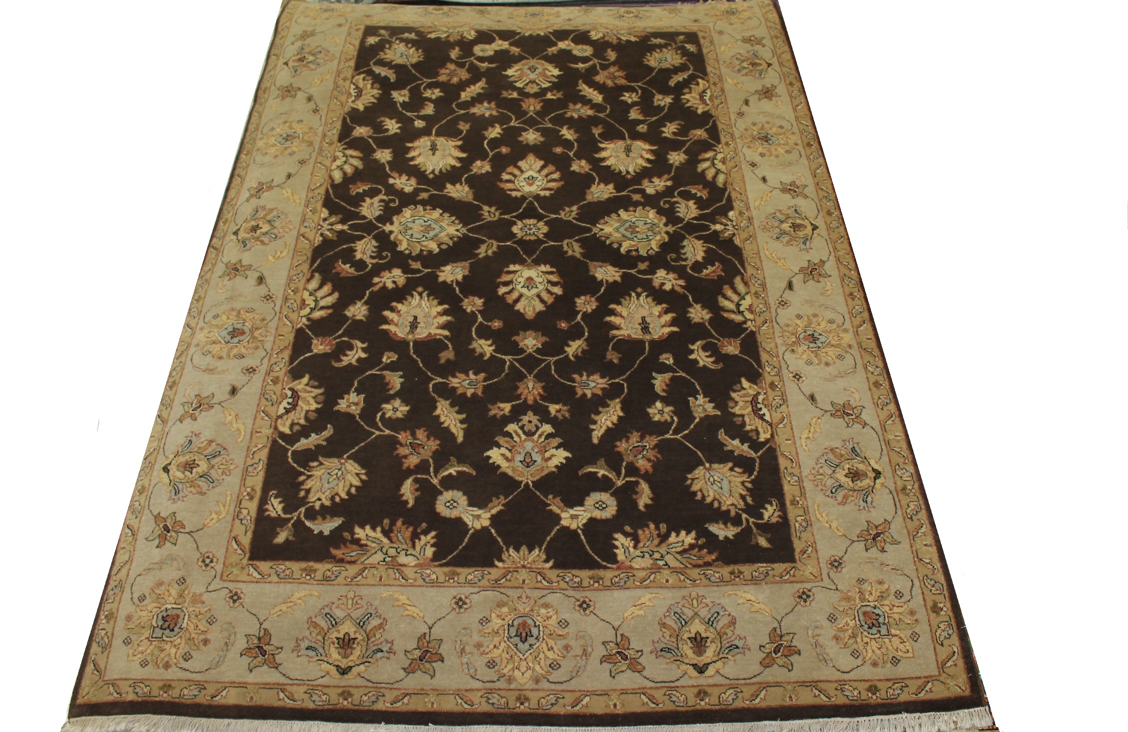 Clearance & Discount Rugs Classic 12228 Lt. Brown - Chocolate & Ivory - Beige Hand Knotted Rug