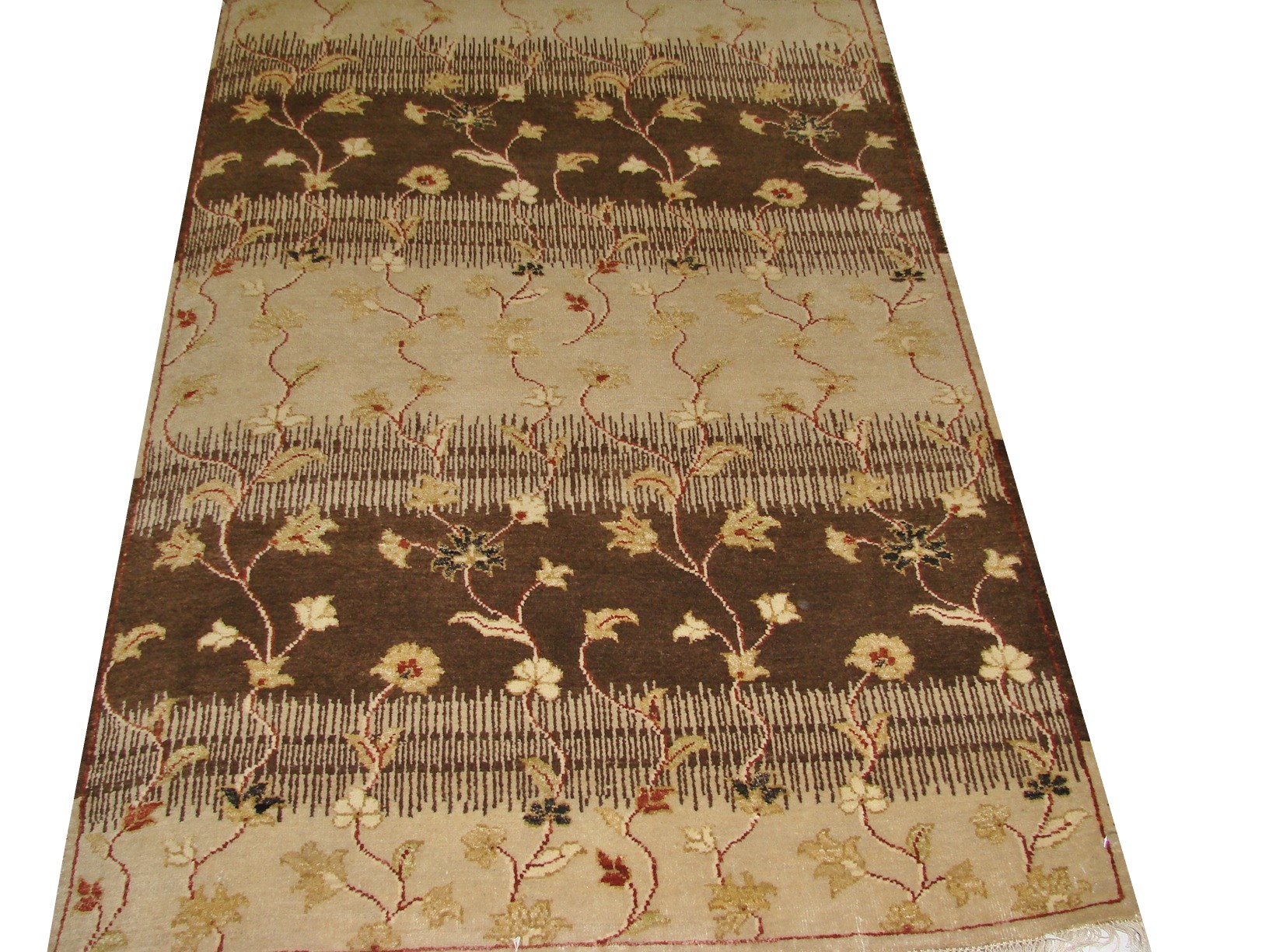 Clearance & Discount Rugs Classic 12242 Lt. Brown - Chocolate & Ivory - Beige Hand Knotted Rug