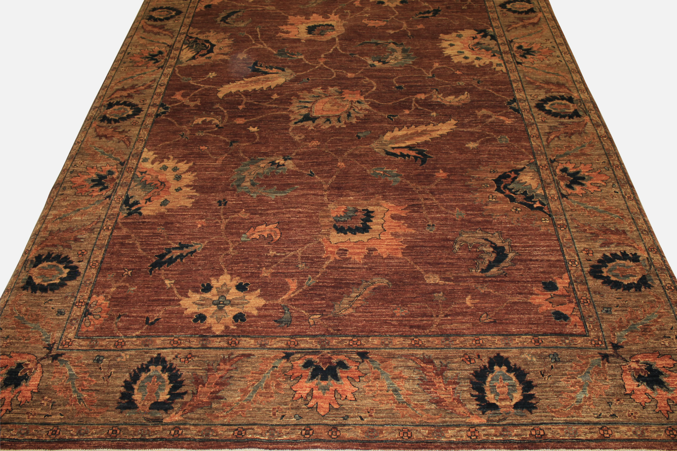 Clearance & Discount Rugs Qadeemi 12409 Lt. Brown - Chocolate & Lt. Gold - Gold Hand Knotted Rug