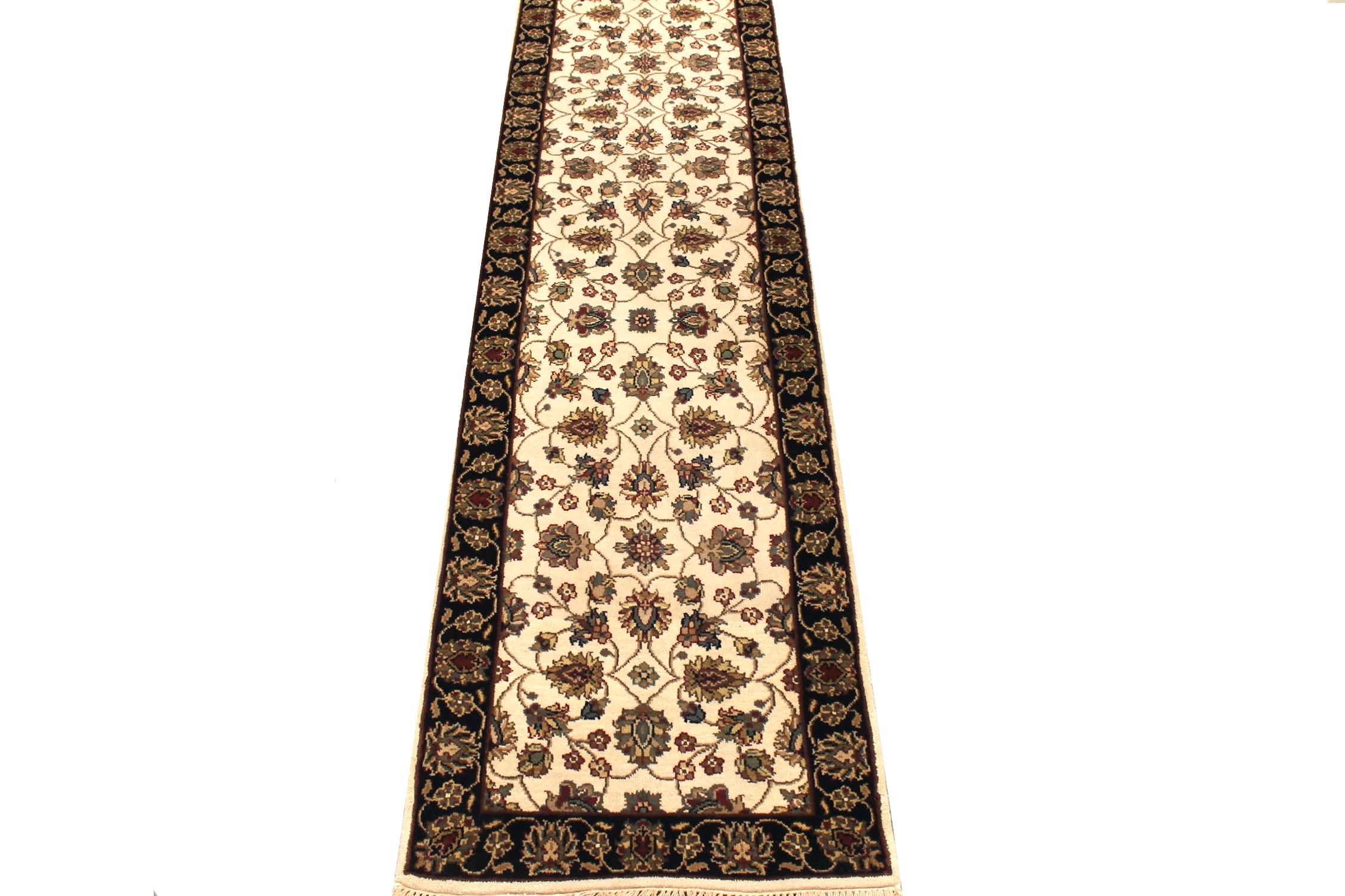 Clearance & Discount Rugs 12510 12510 Ivory - Beige & Black - Charcoal Hand Knotted Rug