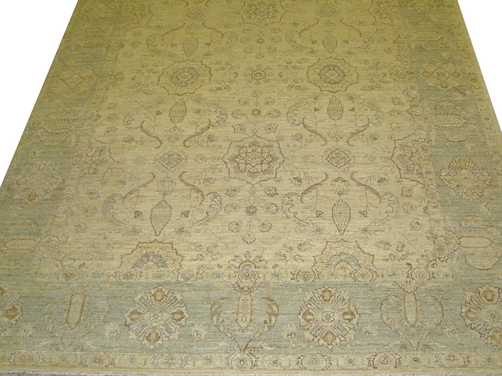 Clearance & Discount Rugs Chobi 12588 Ivory - Beige & Lt. Green Hand Knotted Rug