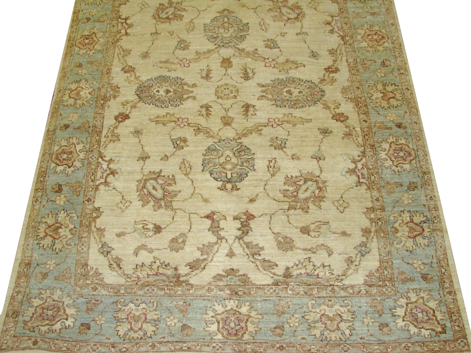 Clearance & Discount Rugs Chobi 12752 Ivory - Beige & Lt. Blue - Blue Hand Knotted Rug