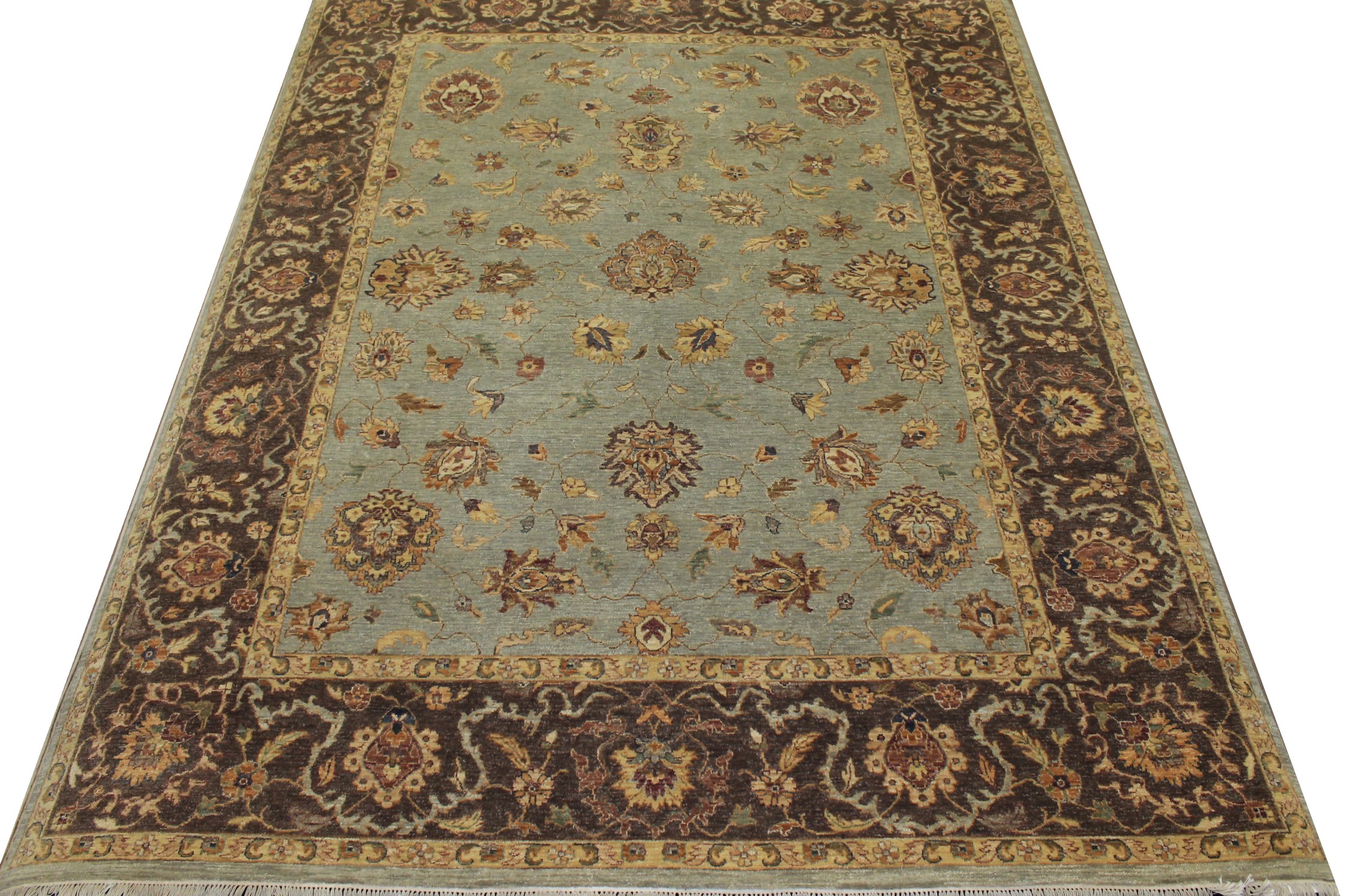 Clearance & Discount Rugs Sultan 12932 Lt. Blue - Blue & Lt. Brown - Chocolate Hand Knotted Rug