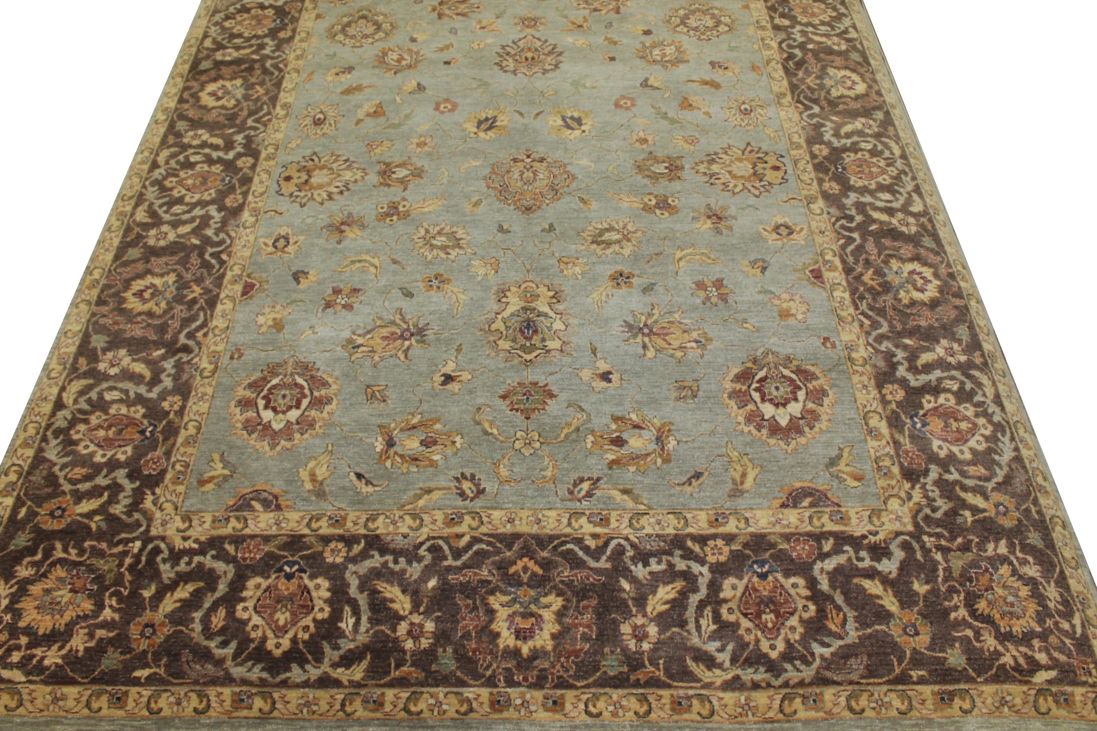 Clearance & Discount Rugs Sultan 12932 Lt. Blue - Blue & Lt. Brown - Chocolate Hand Knotted Rug