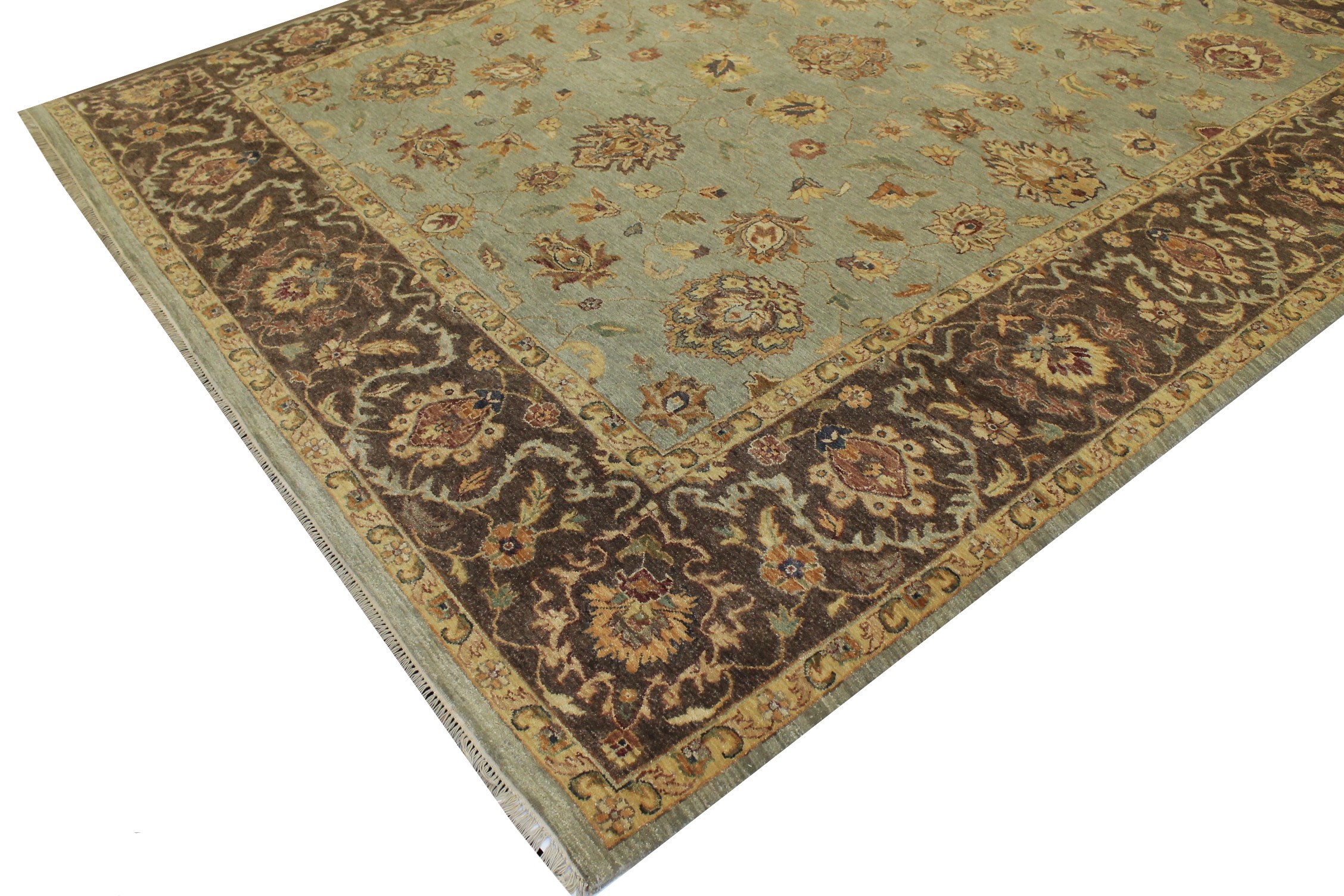 Clearance & Discount Rugs Sultan 12932 Lt. Blue - Blue & Lt. Brown - Chocolate Hand Knotted Rug