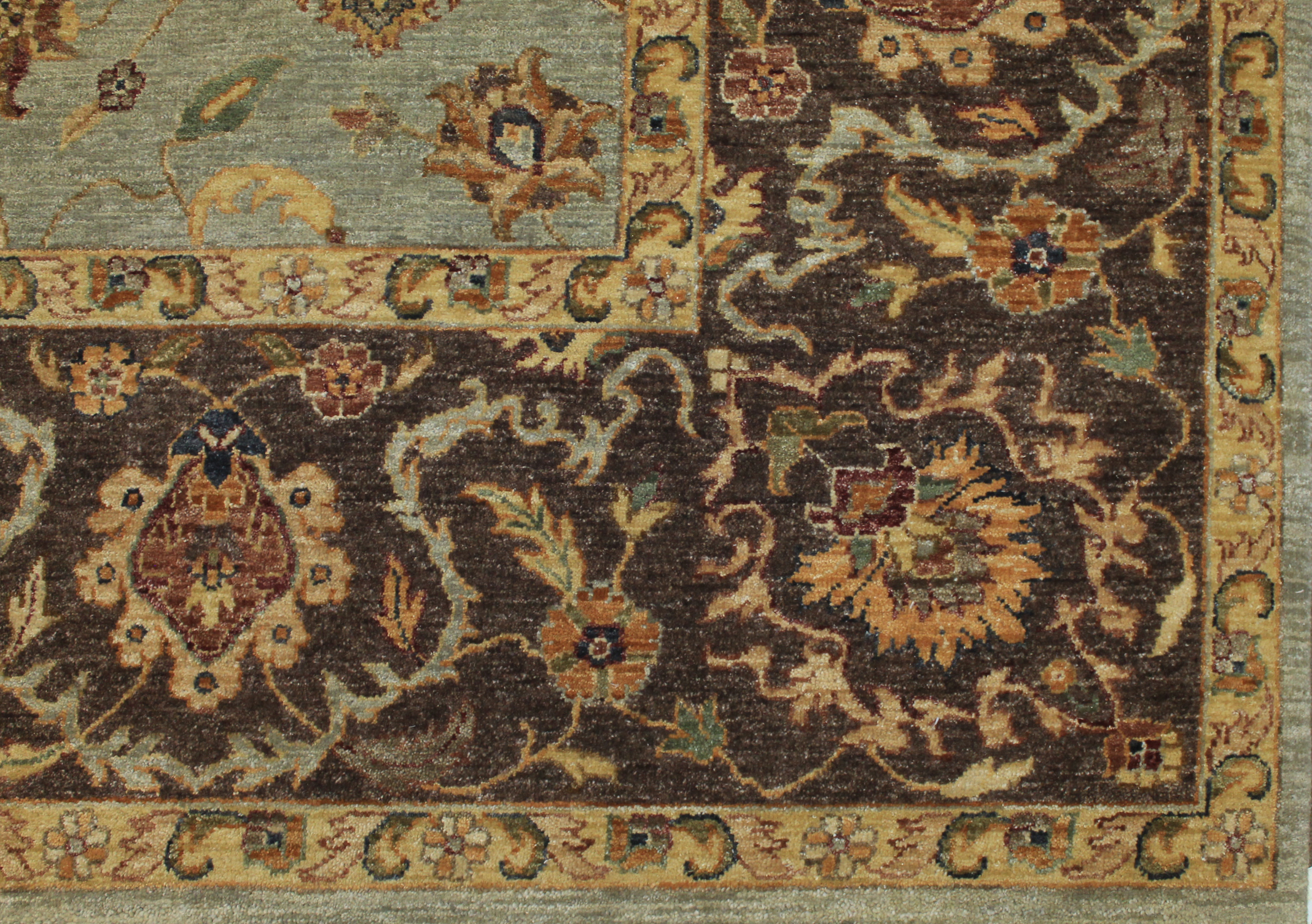 Clearance & Discount Rugs Sultan 12932 Lt. Blue - Blue & Lt. Brown - Chocolate Hand Knotted Rug
