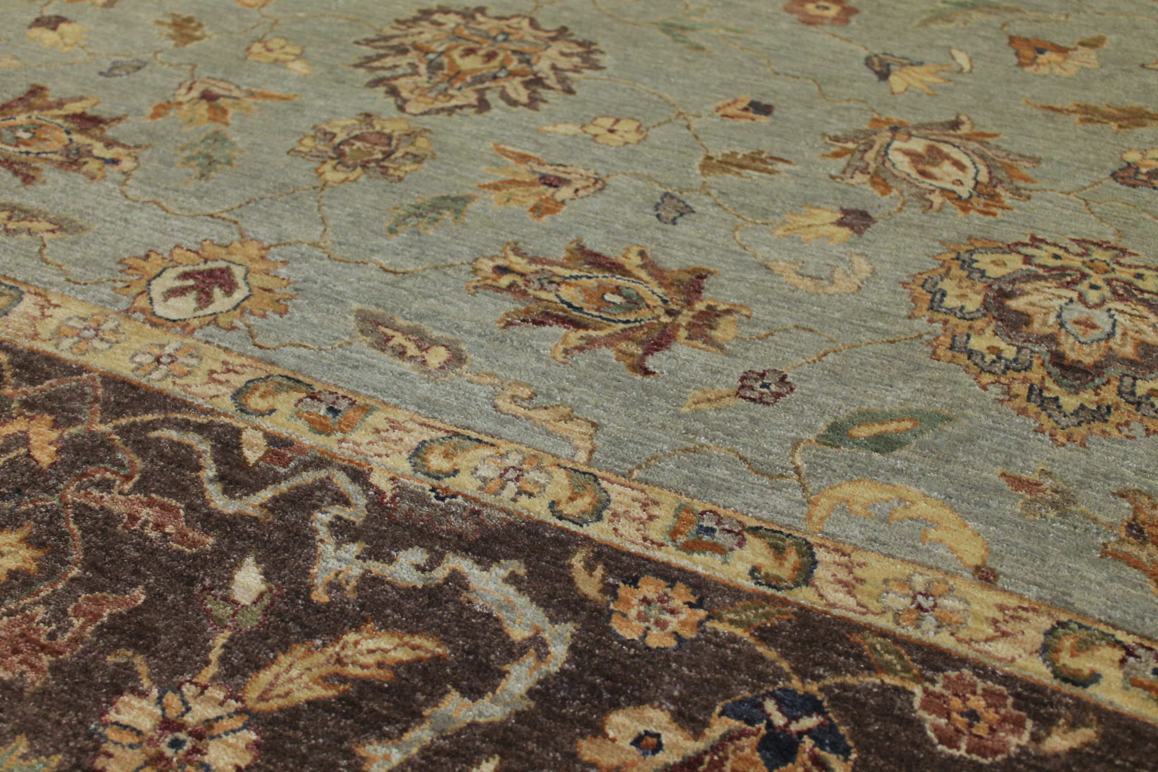 Clearance & Discount Rugs Sultan 12932 Lt. Blue - Blue & Lt. Brown - Chocolate Hand Knotted Rug