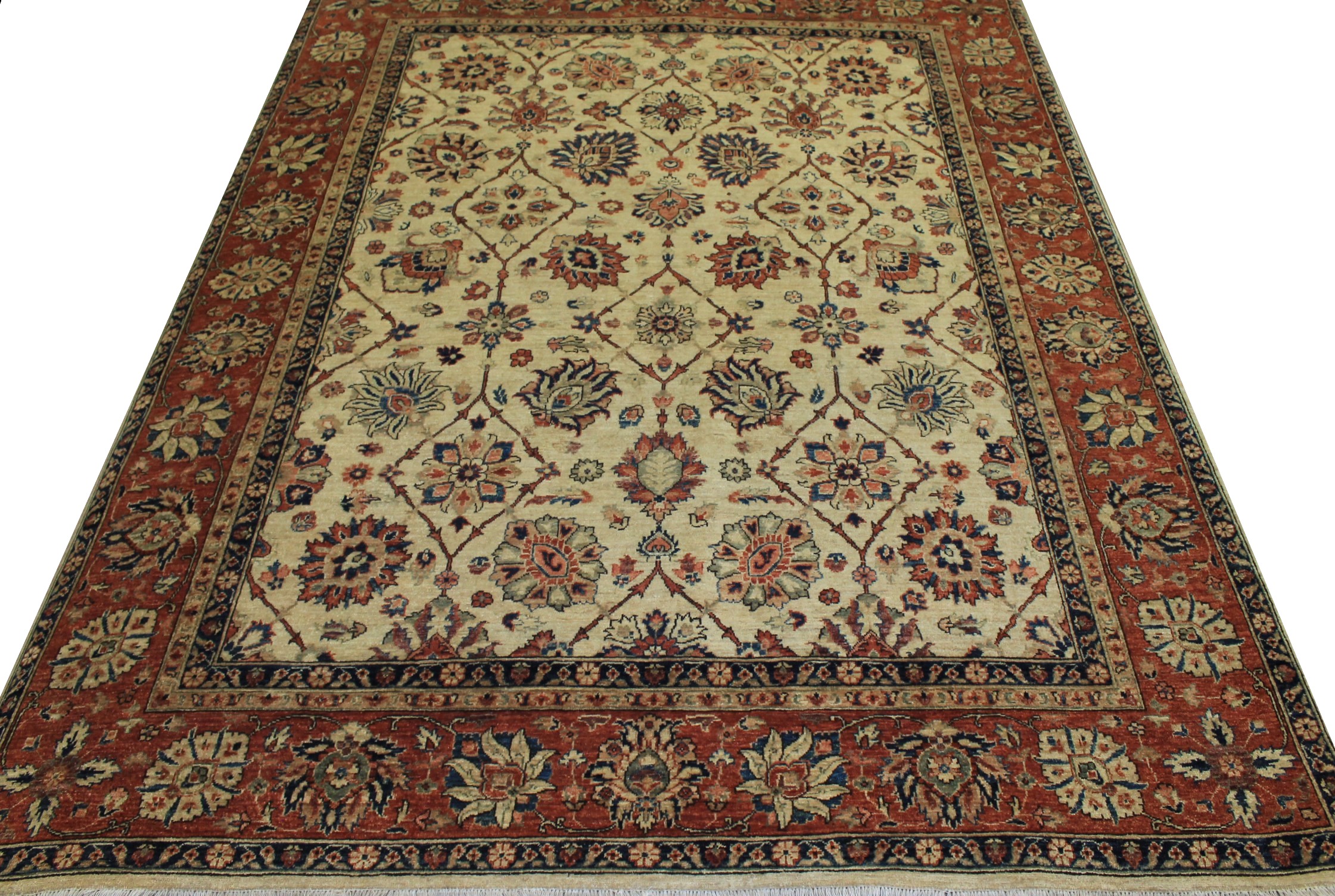 Clearance & Discount Rugs Chobi 13038 Ivory - Beige & Rust - Orange Hand Knotted Rug