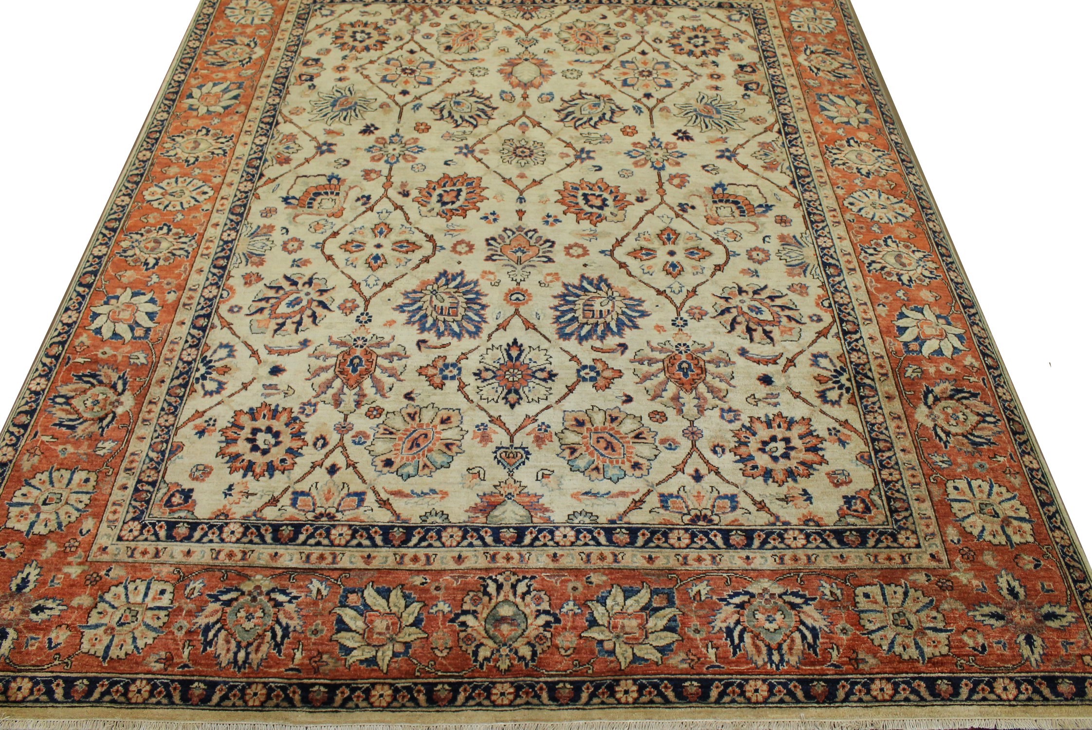 Clearance & Discount Rugs Chobi 13038 Ivory - Beige & Rust - Orange Hand Knotted Rug