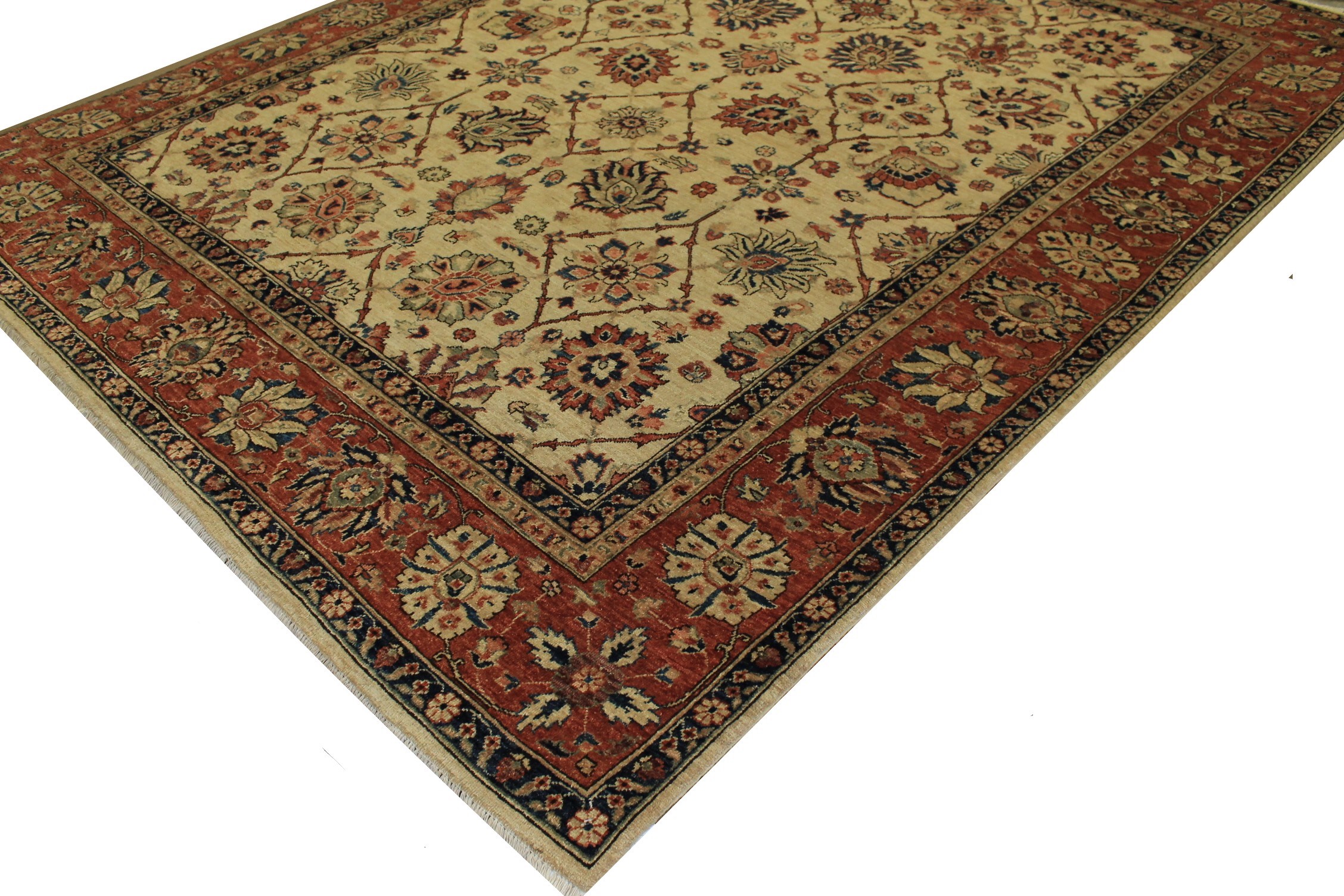 Clearance & Discount Rugs Chobi 13038 Ivory - Beige & Rust - Orange Hand Knotted Rug