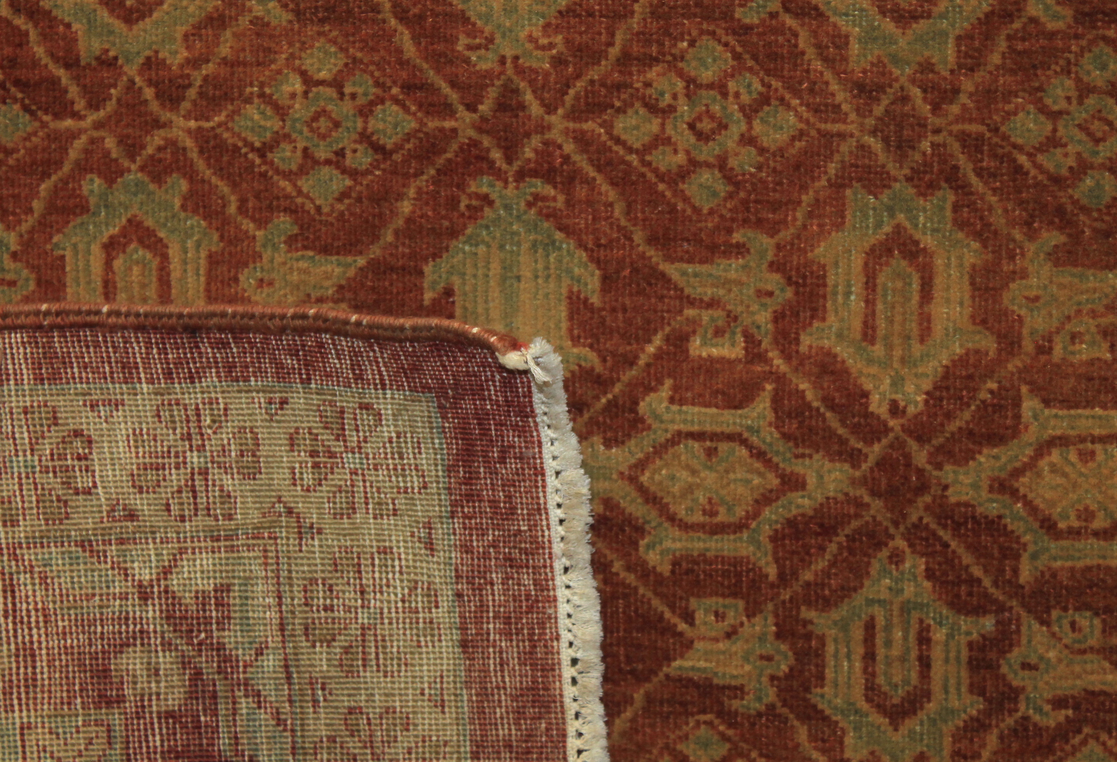 Clearance & Discount Rugs Antique Reproduction 13126 Rust - Orange & Lt. Gold - Gold Hand Knotted Rug