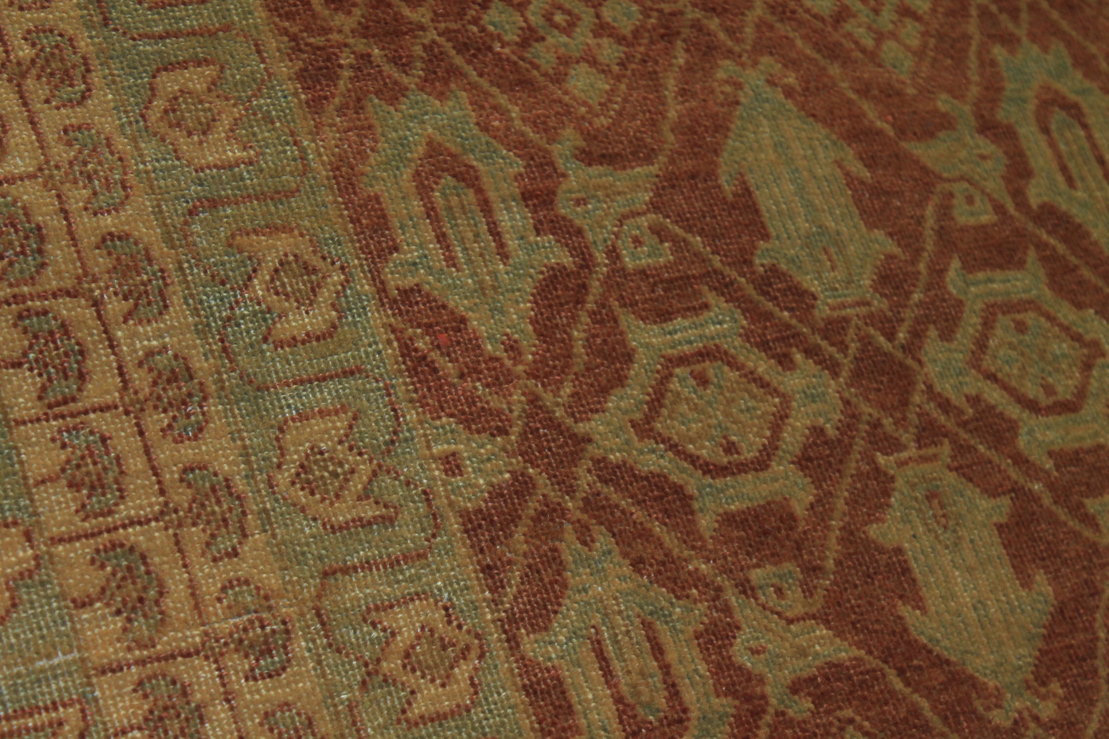 Clearance & Discount Rugs Antique Reproduction 13126 Rust - Orange & Lt. Gold - Gold Hand Knotted Rug