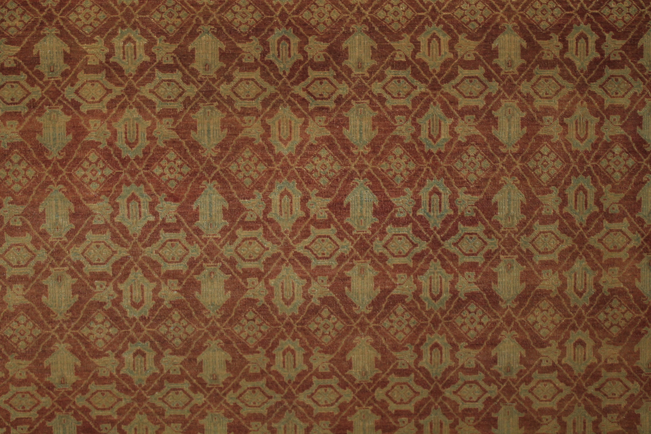 Clearance & Discount Rugs Antique Reproduction 13126 Rust - Orange & Lt. Gold - Gold Hand Knotted Rug