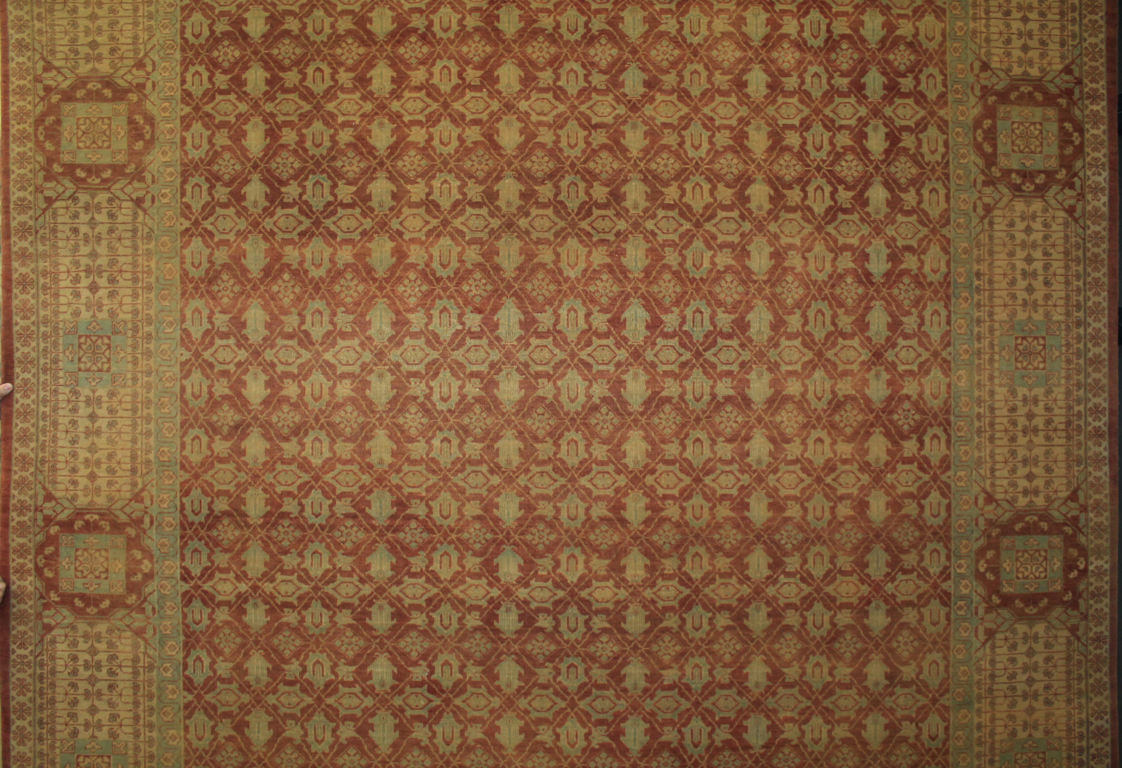 Clearance & Discount Rugs Antique Reproduction 13126 Rust - Orange & Lt. Gold - Gold Hand Knotted Rug
