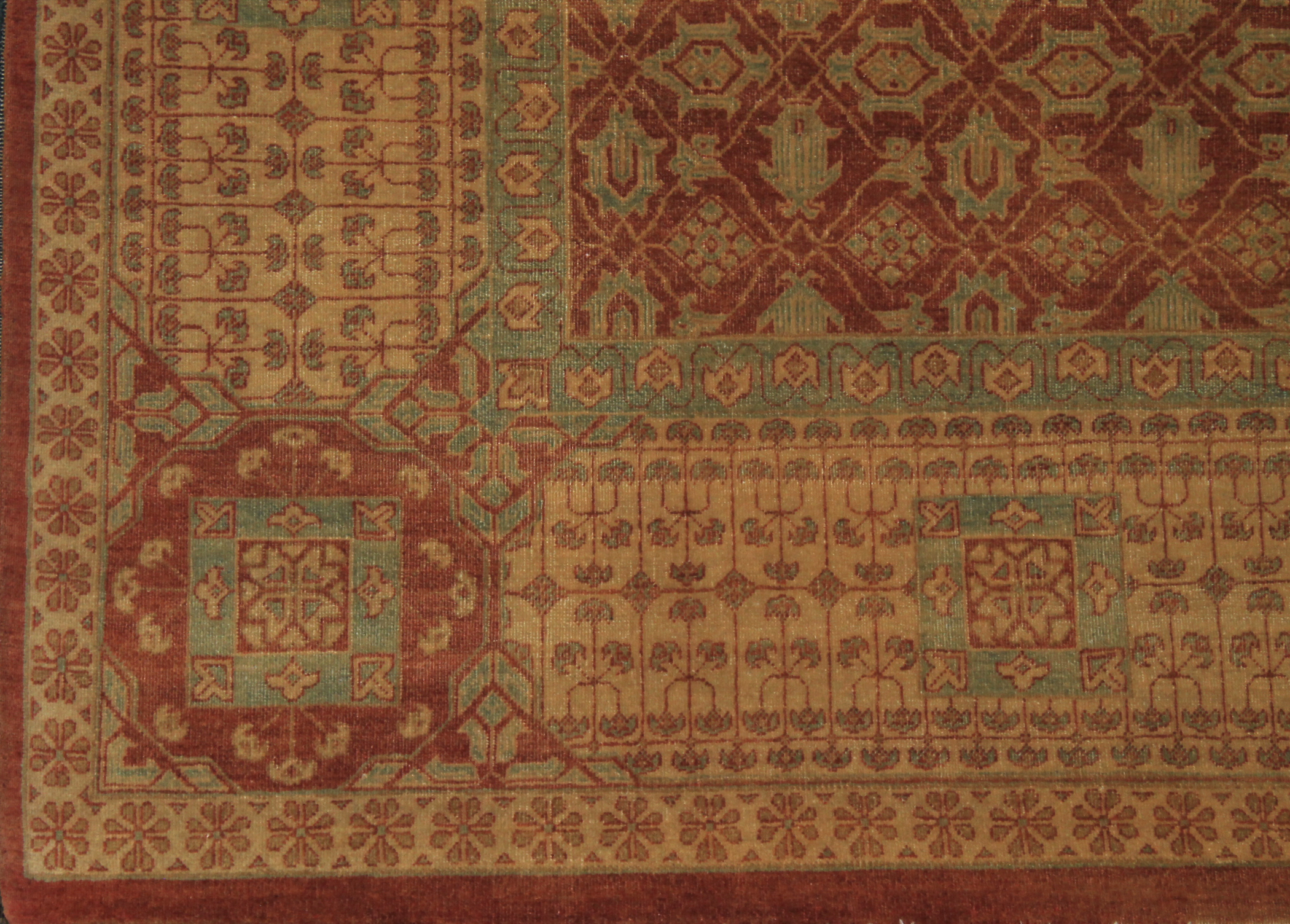 Clearance & Discount Rugs Antique Reproduction 13126 Rust - Orange & Lt. Gold - Gold Hand Knotted Rug