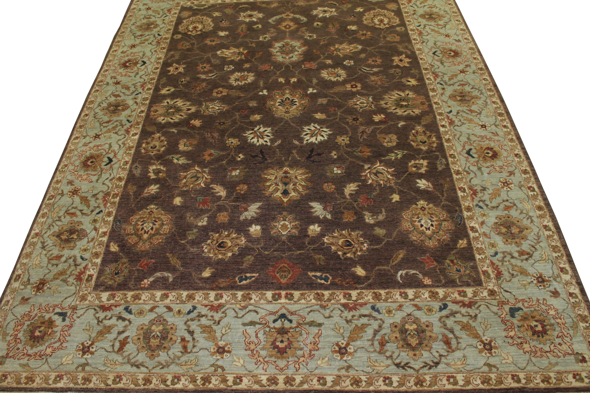 Clearance & Discount Rugs Sultan 13134 Lt. Brown - Chocolate & Lt. Green Hand Knotted Rug